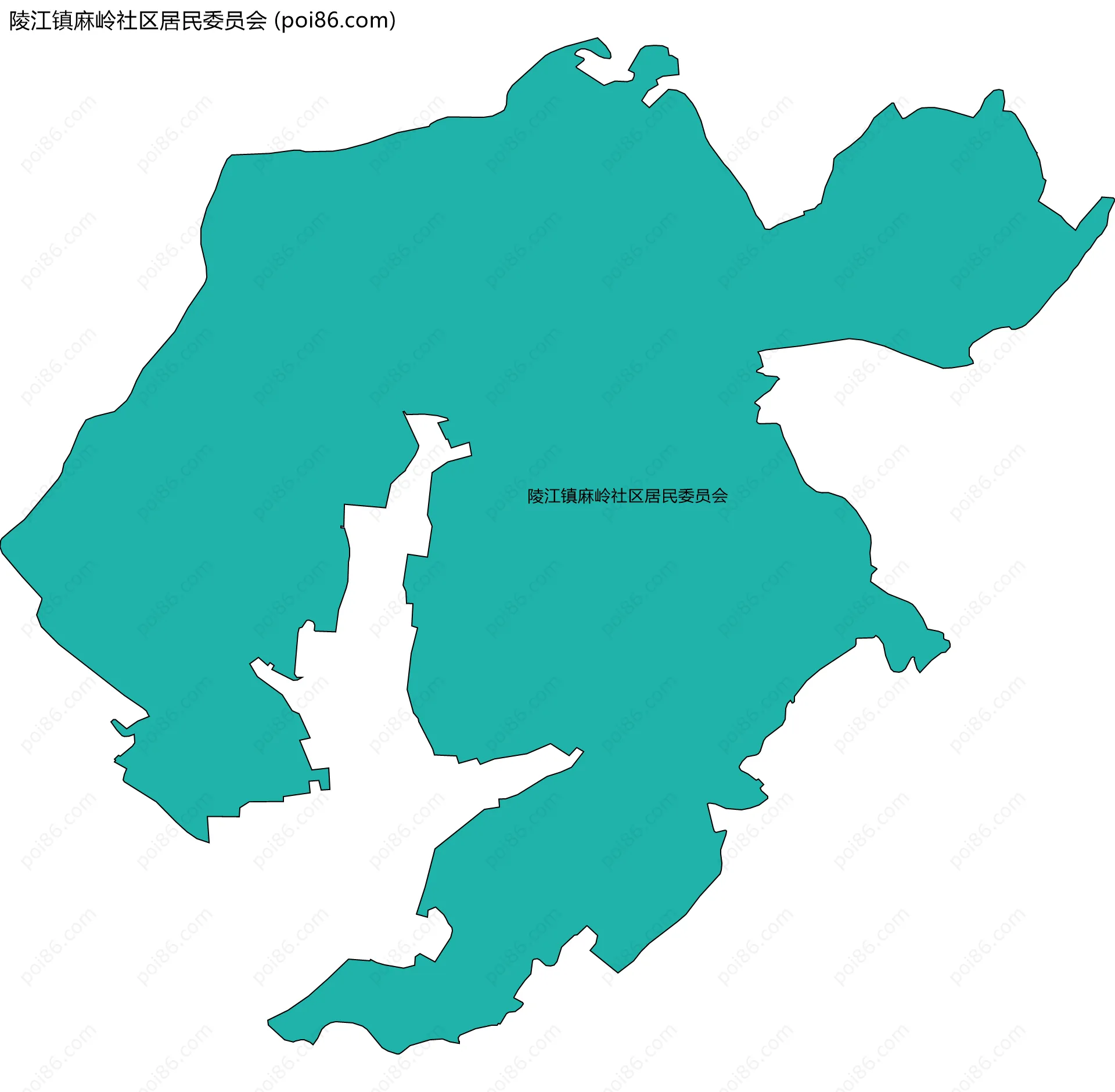 陵江镇麻岭社区居民委员会边界地图