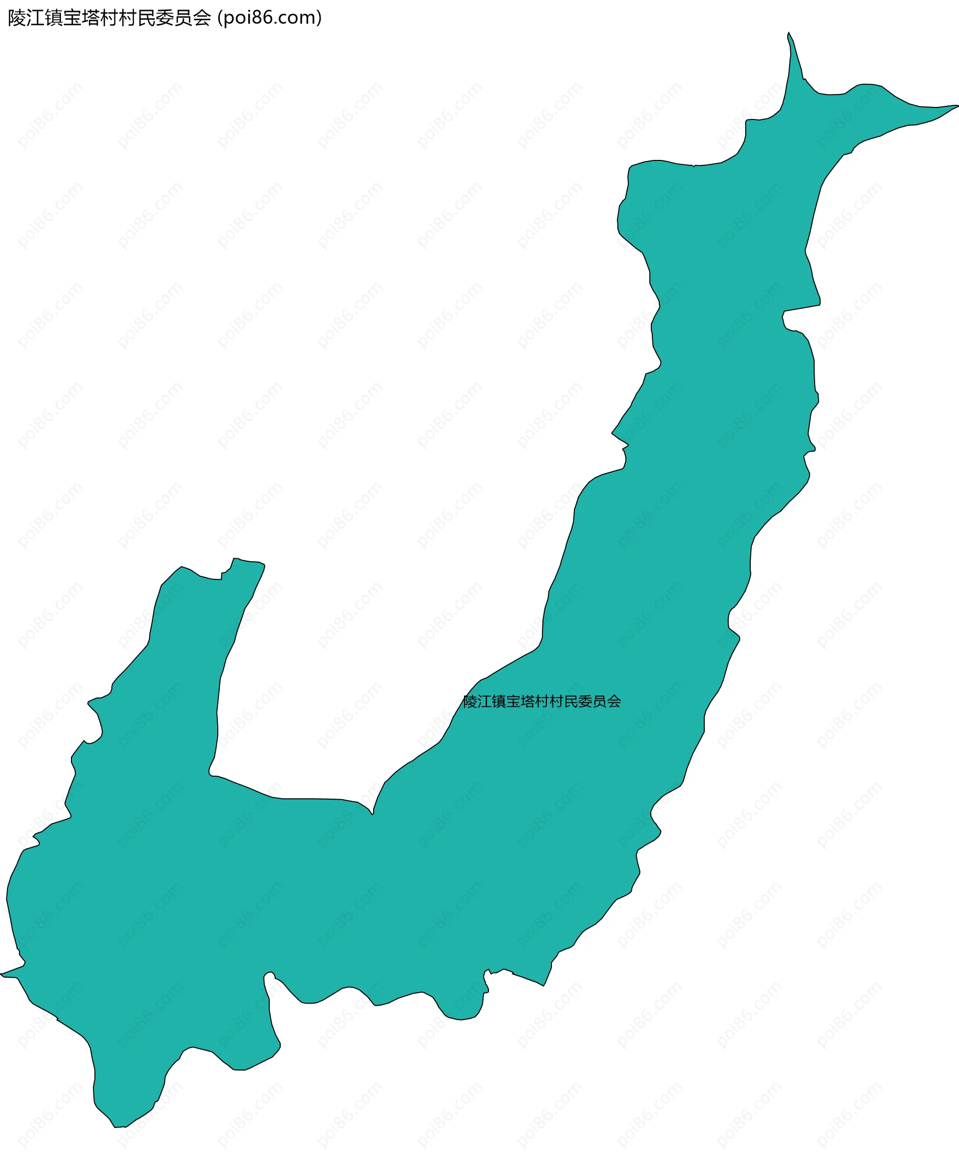 陵江镇宝塔村村民委员会边界地图