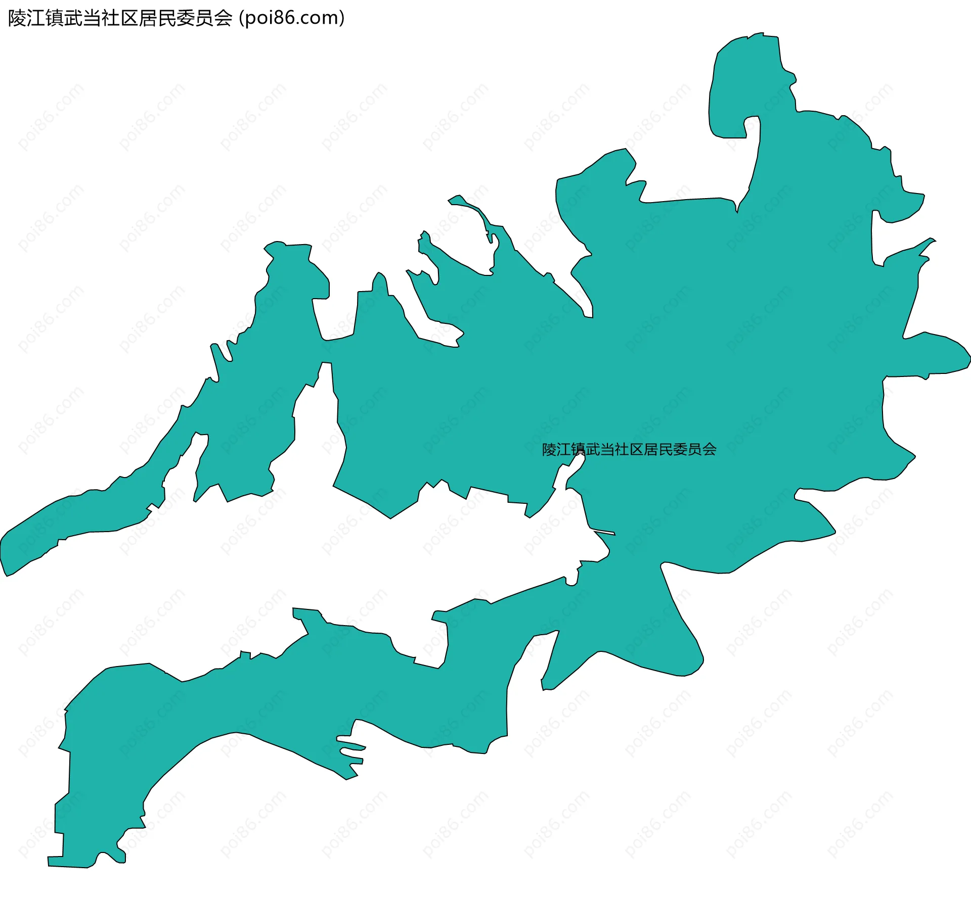 陵江镇武当社区居民委员会边界地图