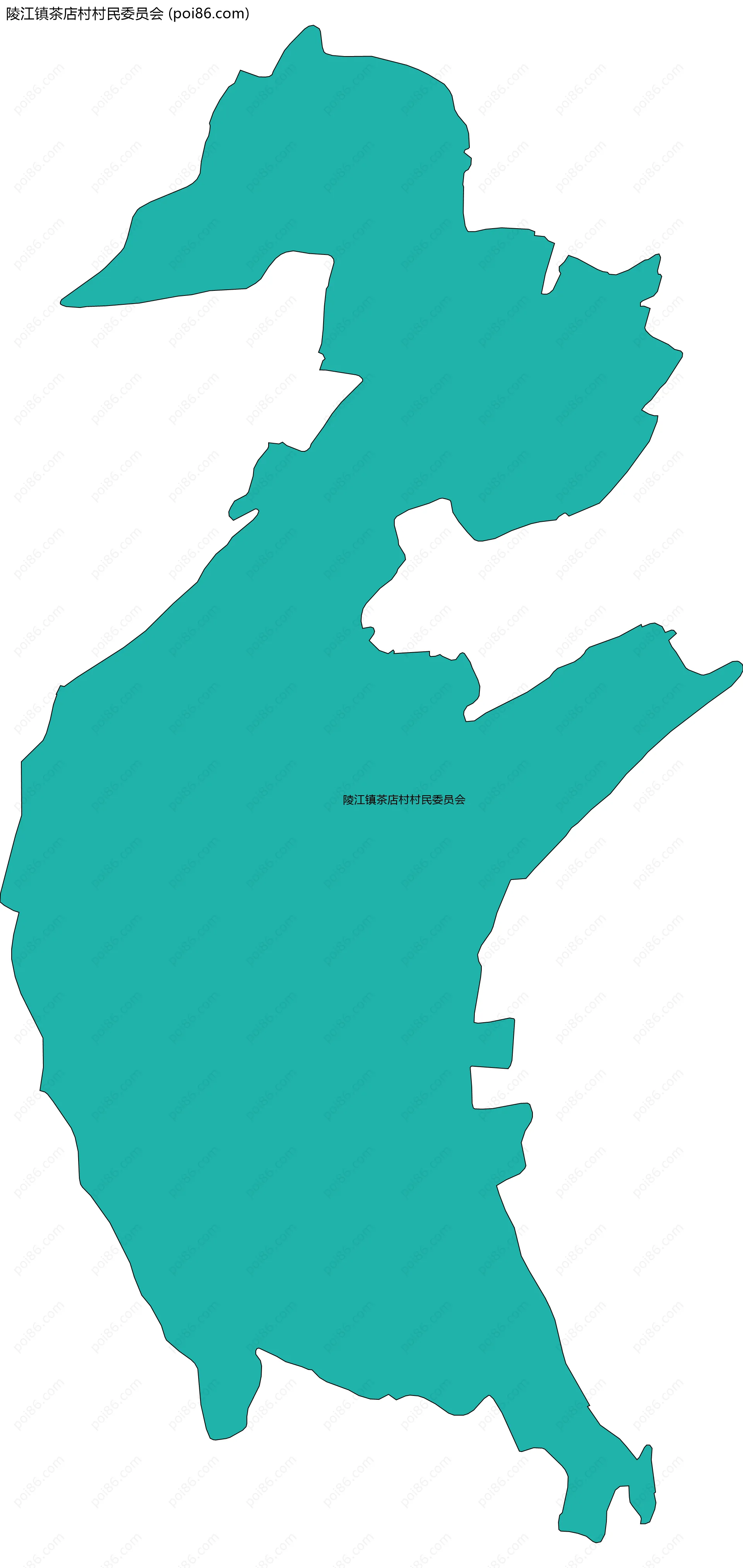 陵江镇茶店村村民委员会边界地图