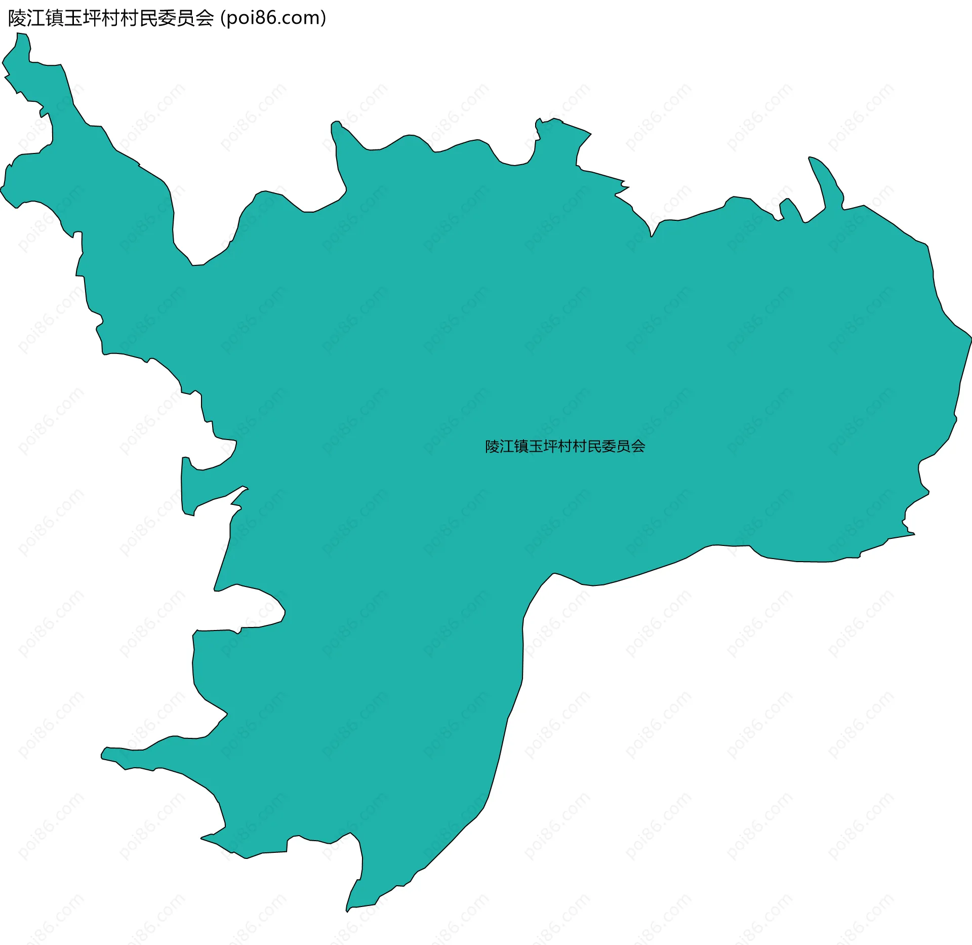 陵江镇玉坪村村民委员会边界地图