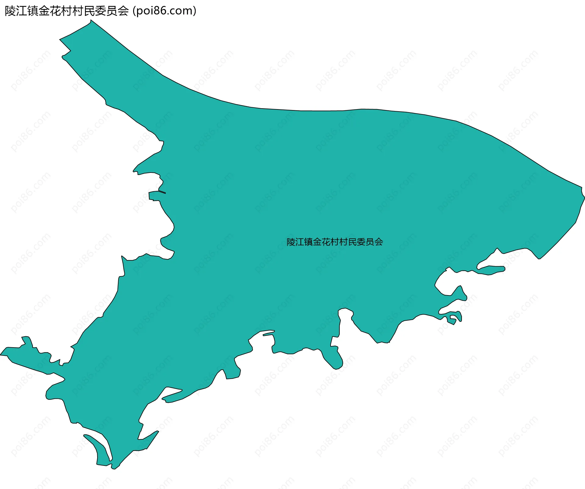 陵江镇金花村村民委员会边界地图