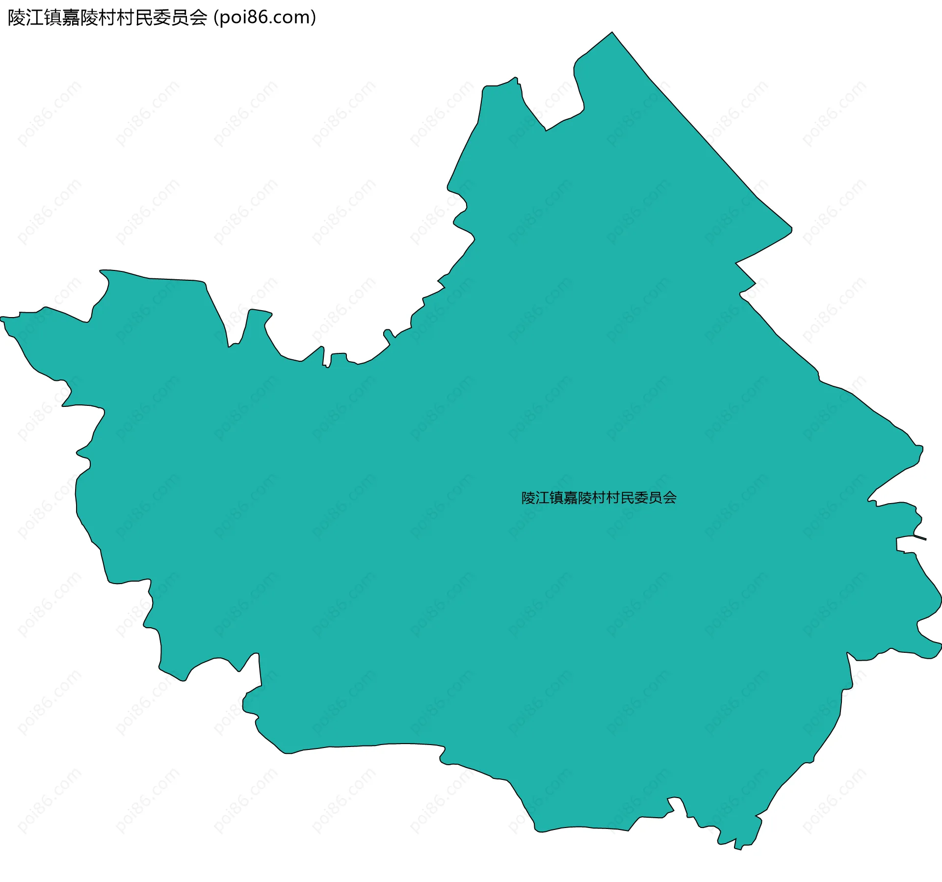 陵江镇嘉陵村村民委员会边界地图