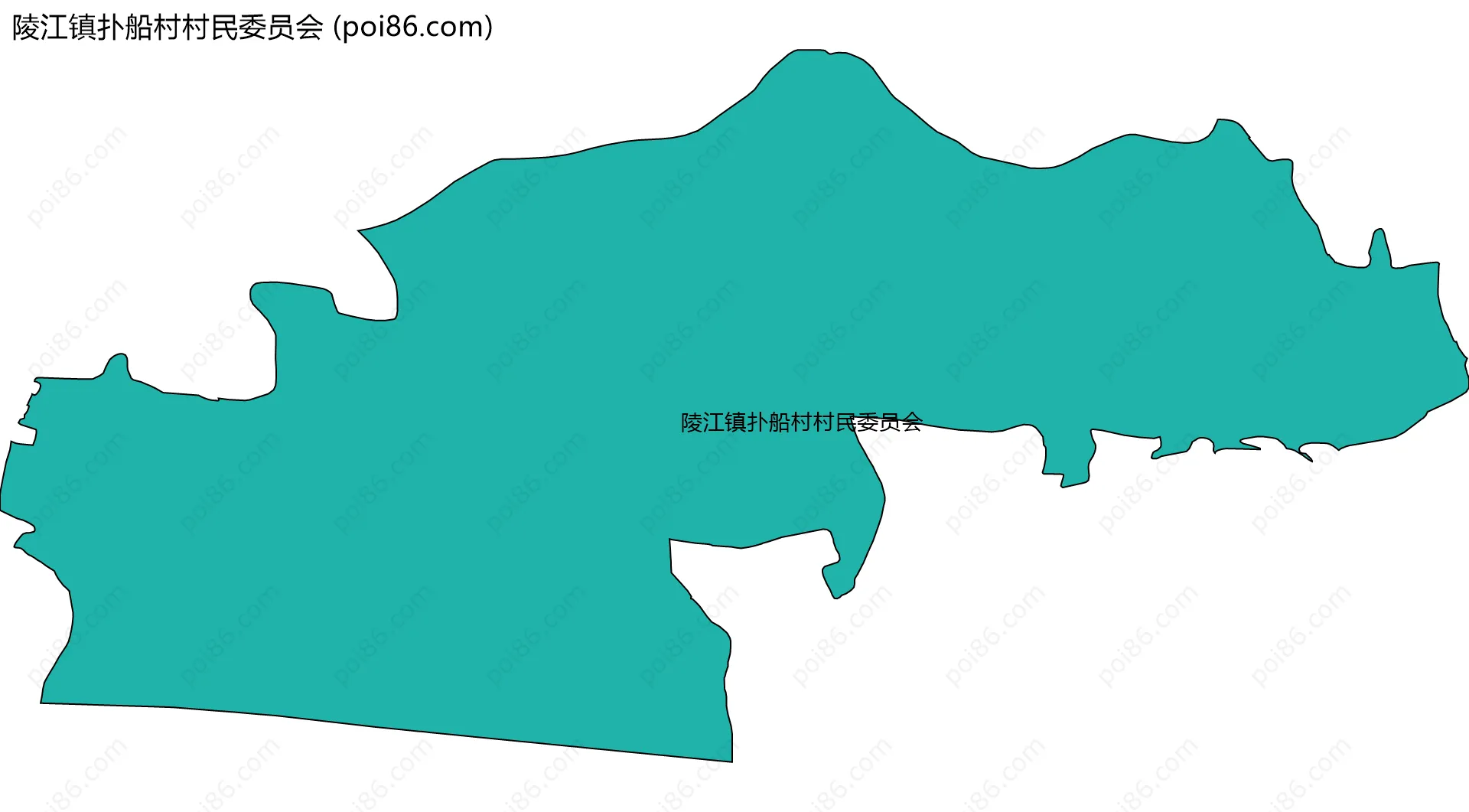 陵江镇扑船村村民委员会边界地图