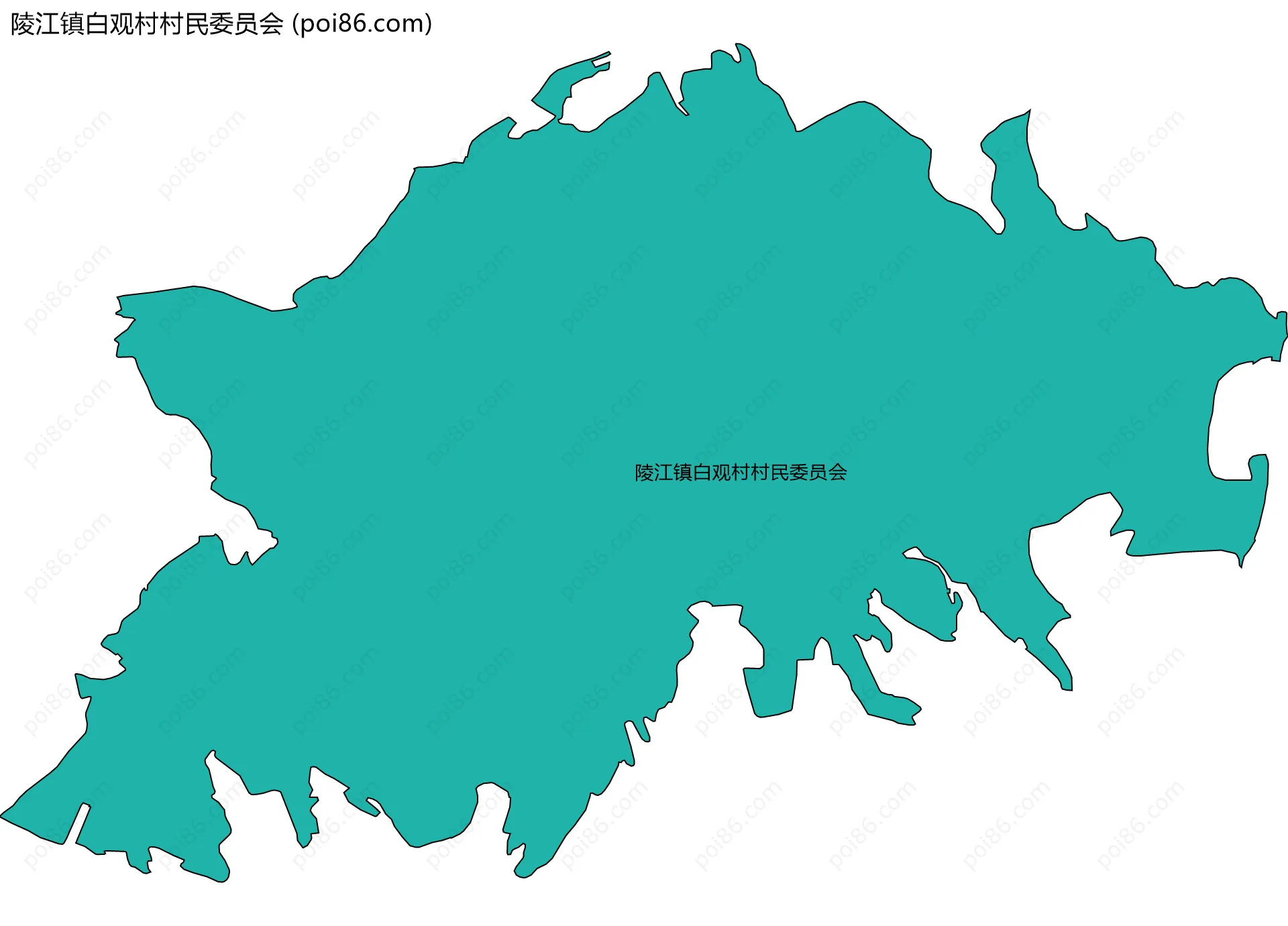 陵江镇白观村村民委员会边界地图