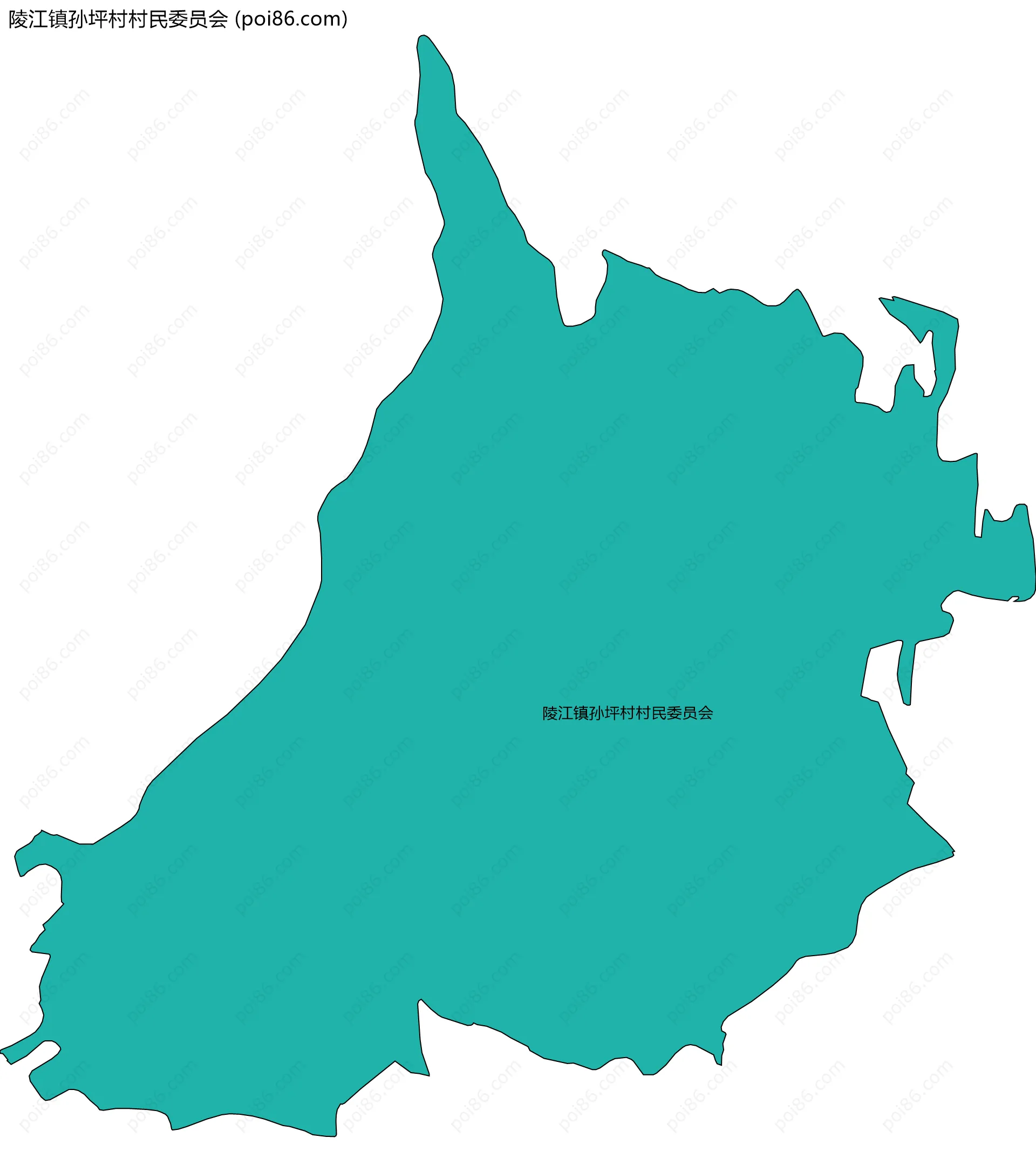 陵江镇孙坪村村民委员会边界地图