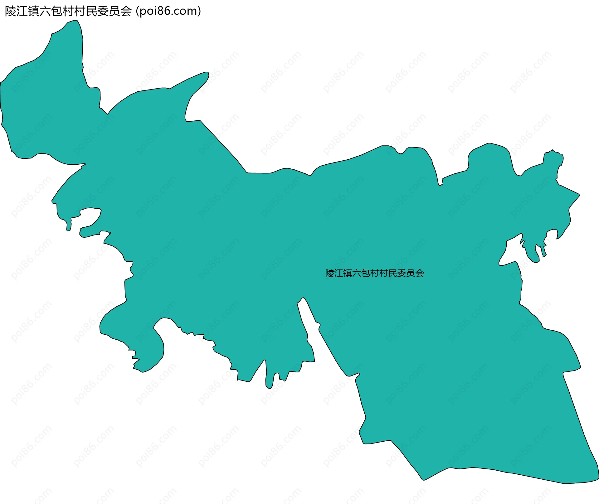 陵江镇六包村村民委员会边界地图
