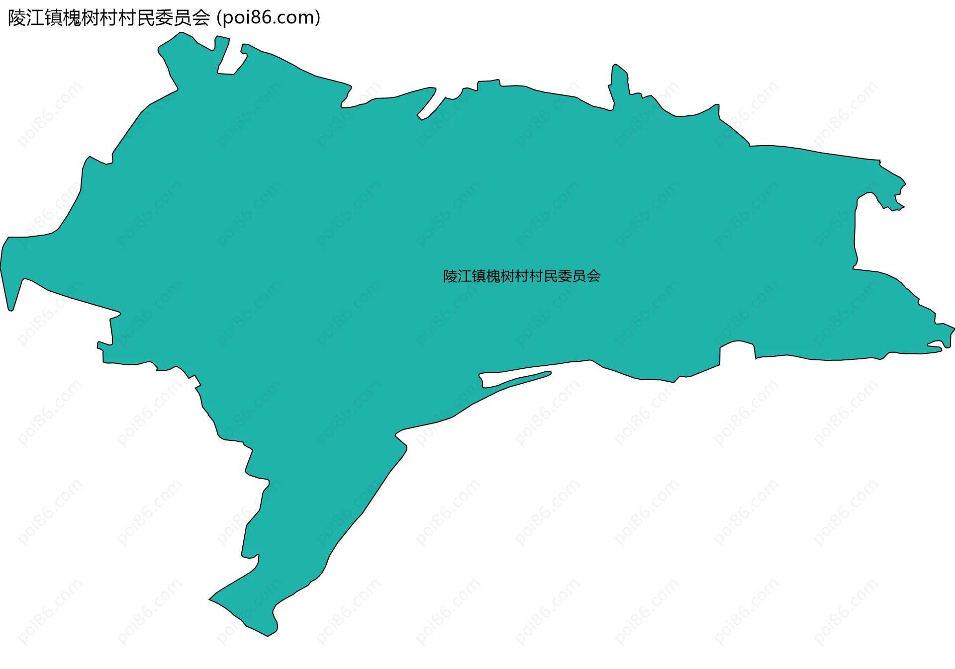 陵江镇槐树村村民委员会边界地图