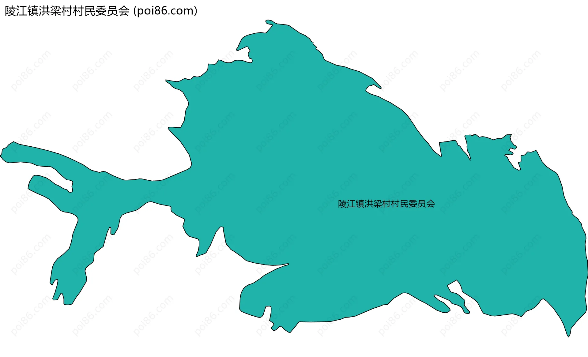 陵江镇洪梁村村民委员会边界地图