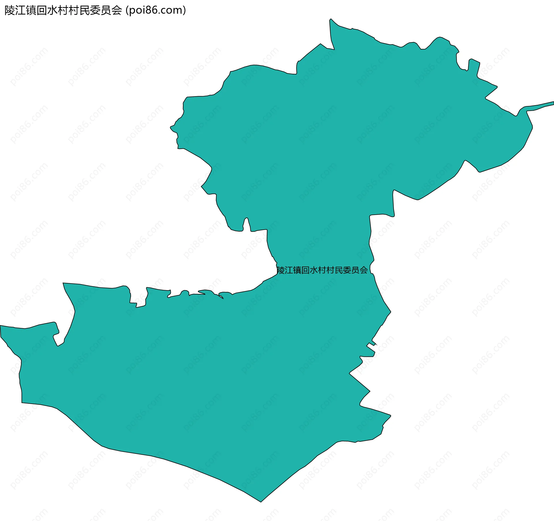陵江镇回水村村民委员会边界地图