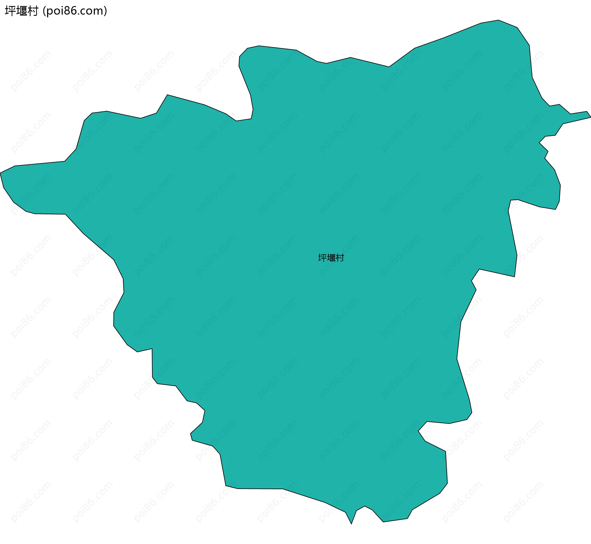 坪堰村边界地图