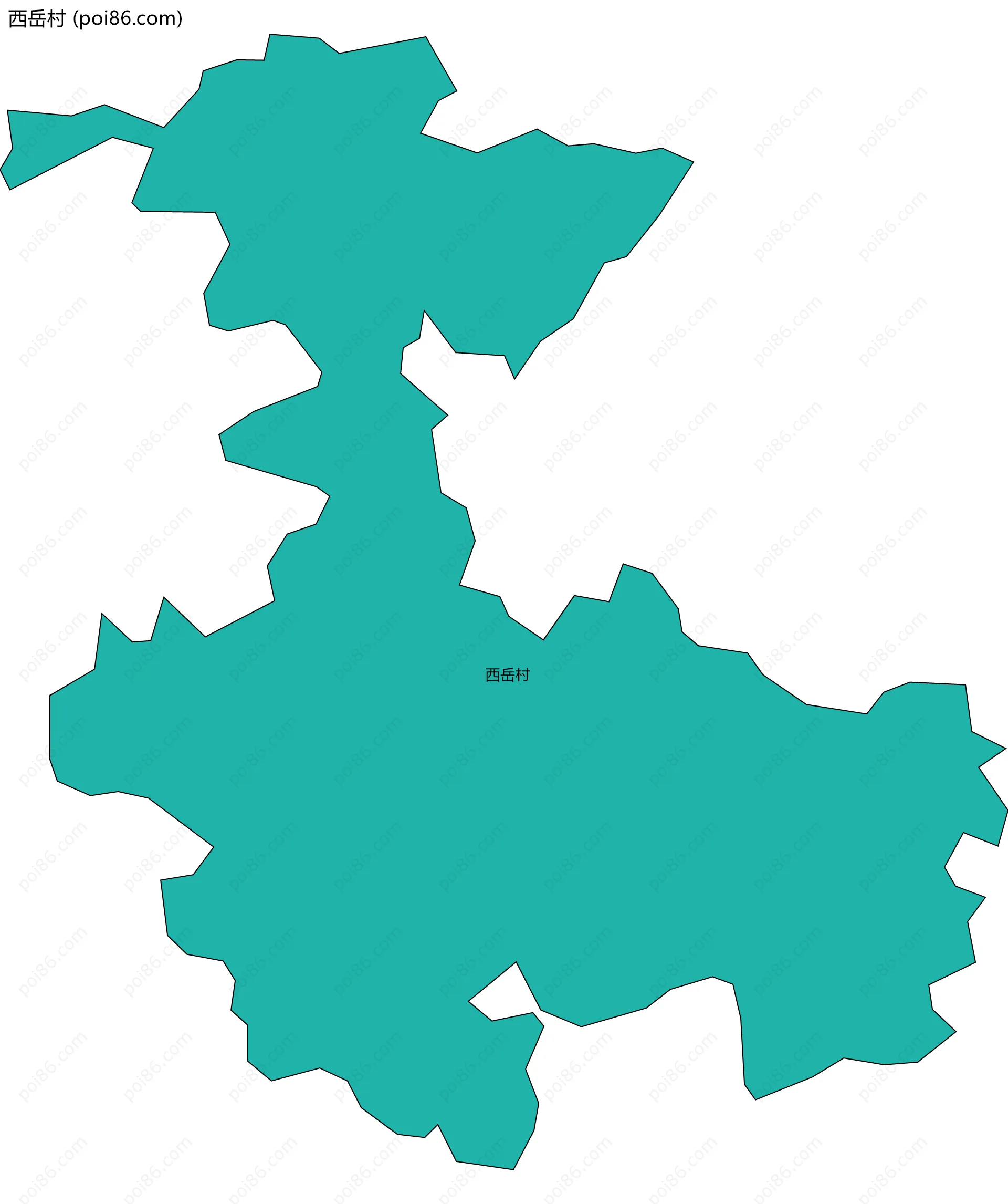西岳村边界地图