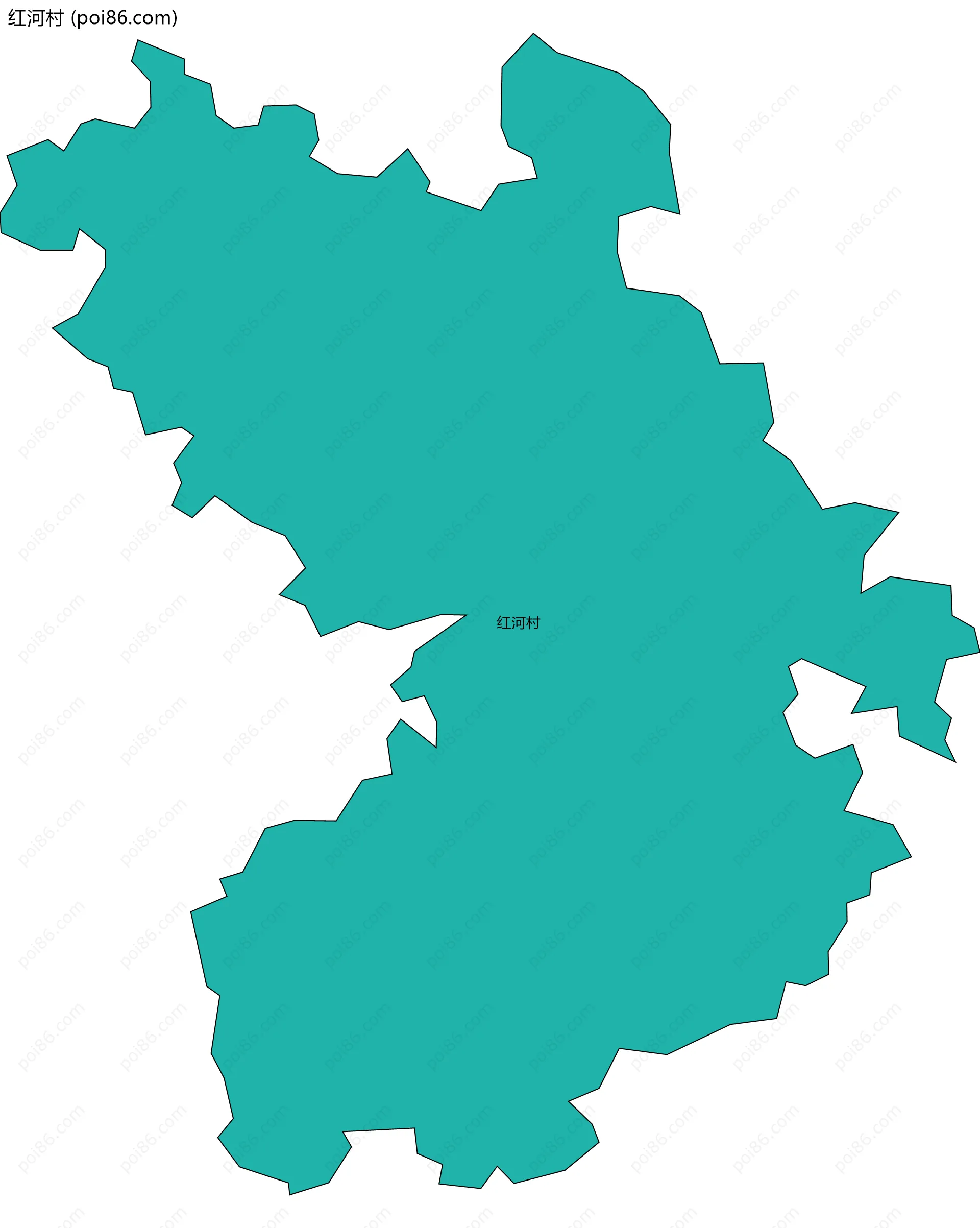 红河村边界地图