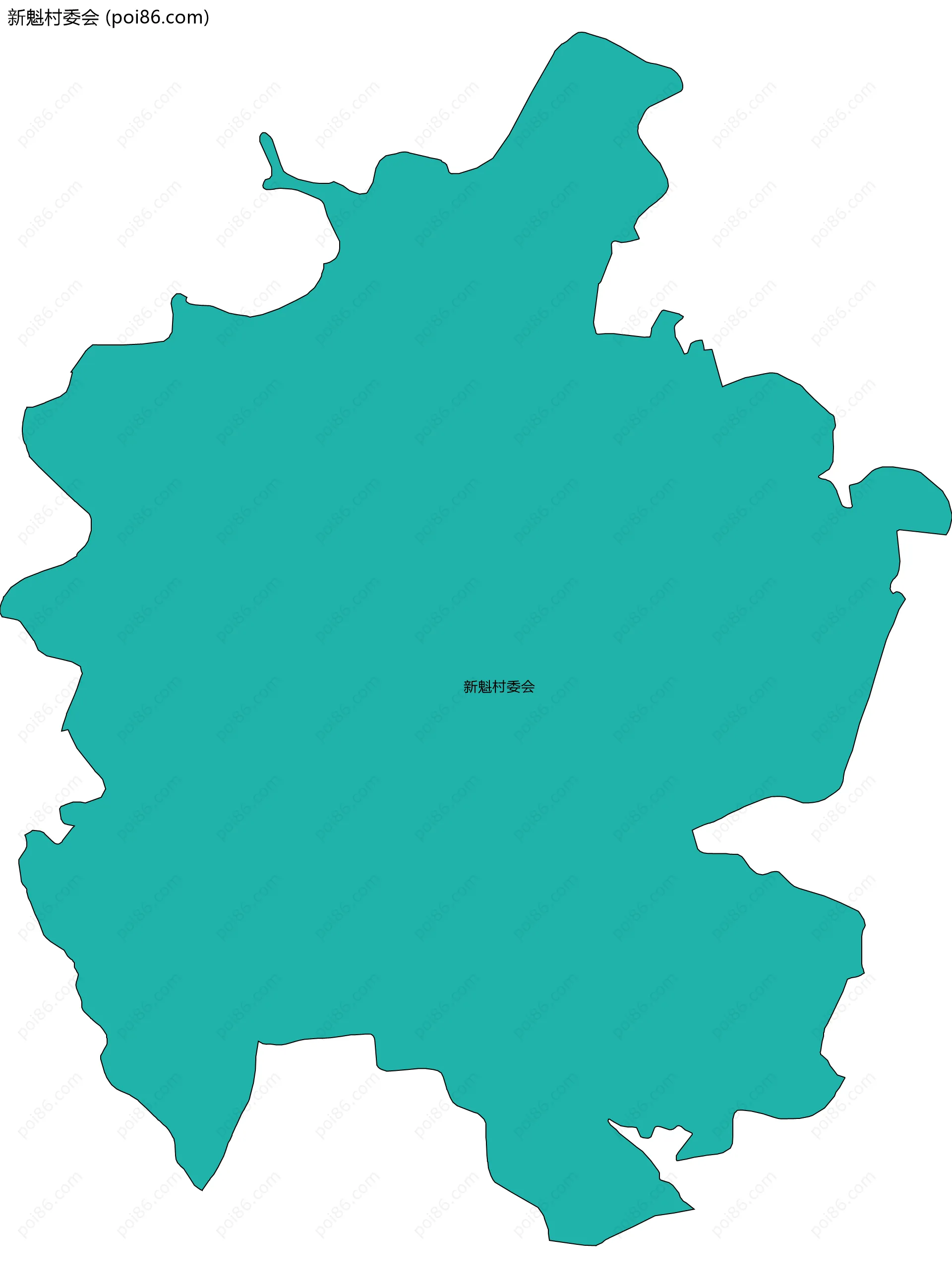 新魁村委会边界地图