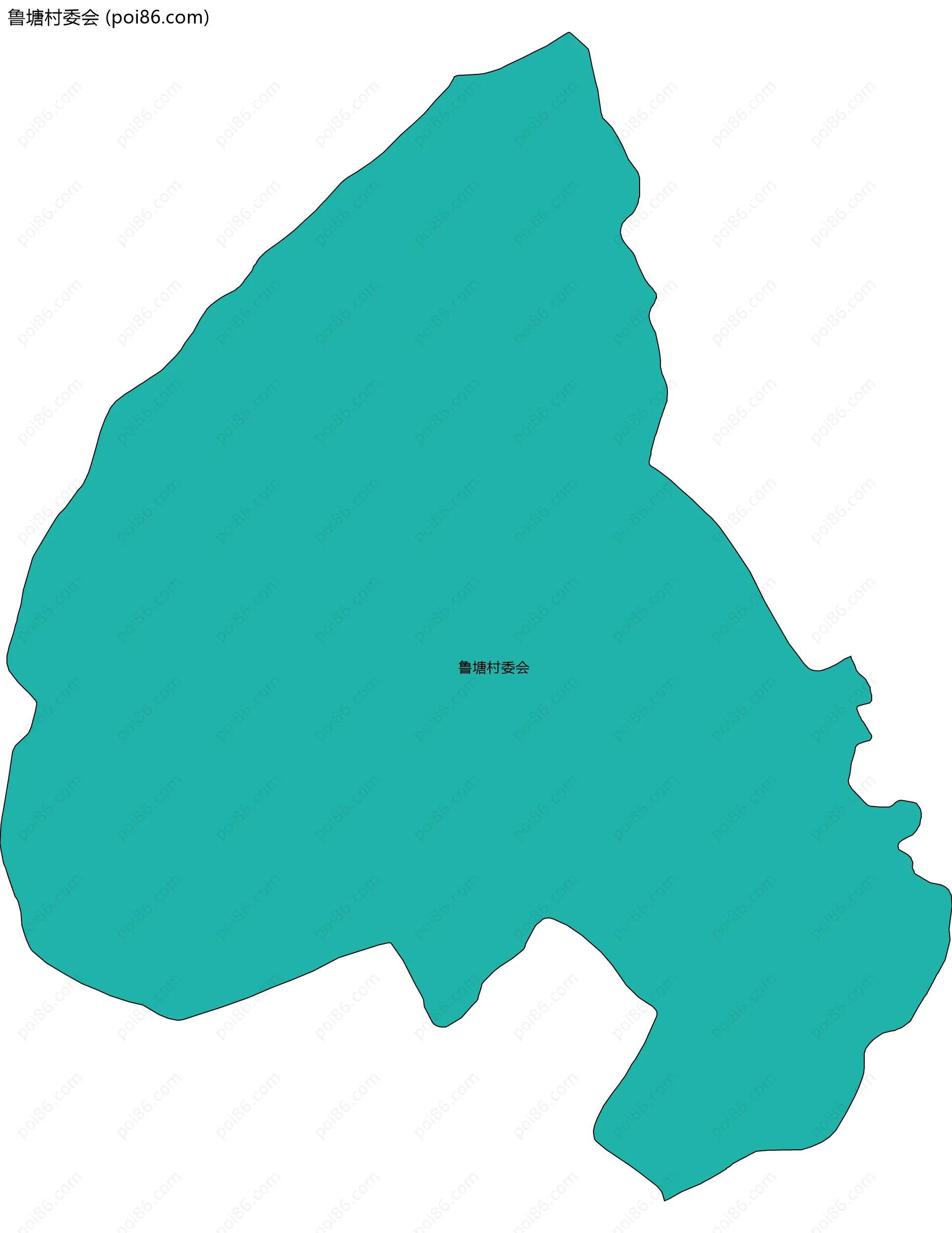 鲁塘村委会边界地图