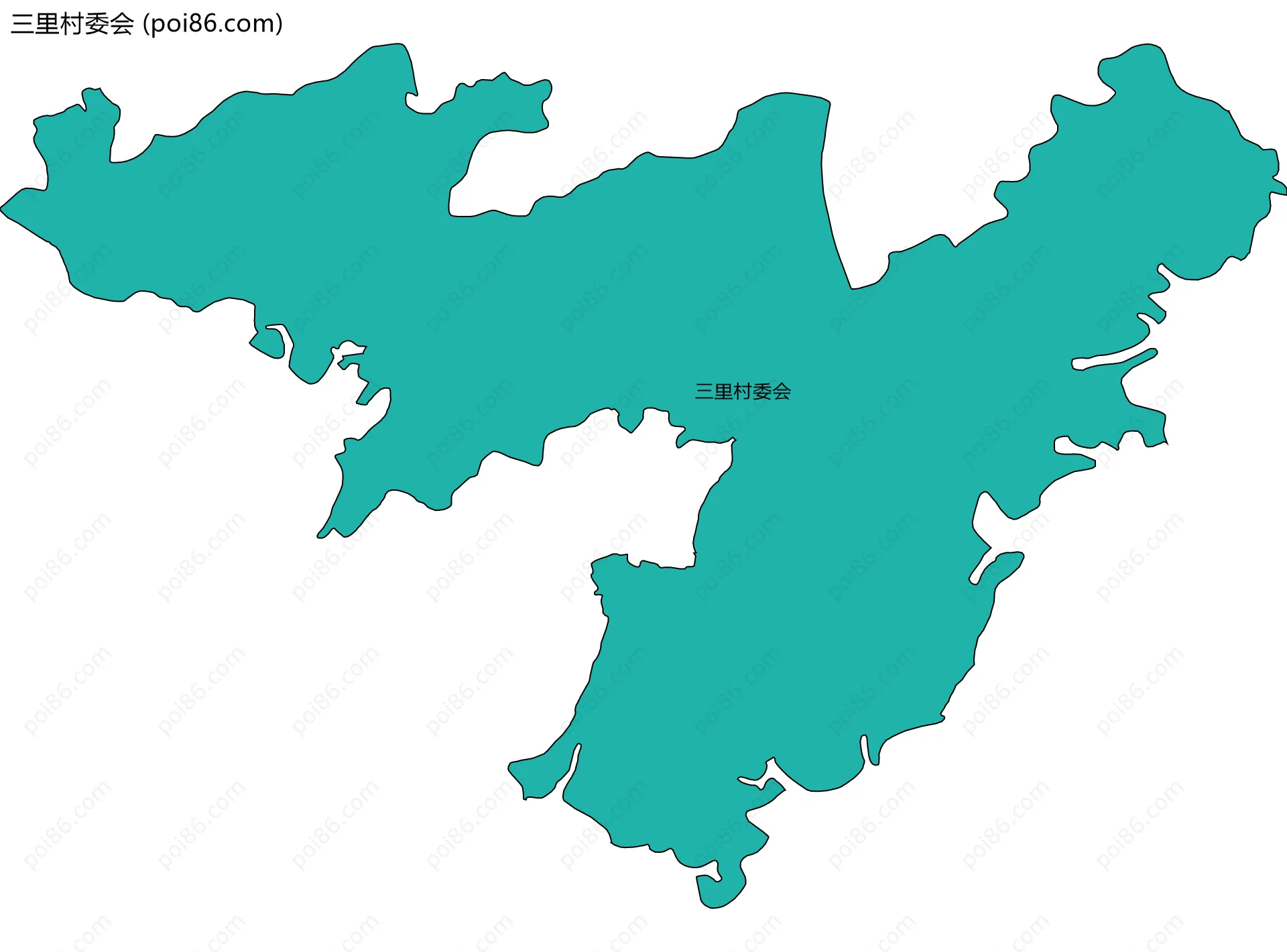 三里村委会边界地图