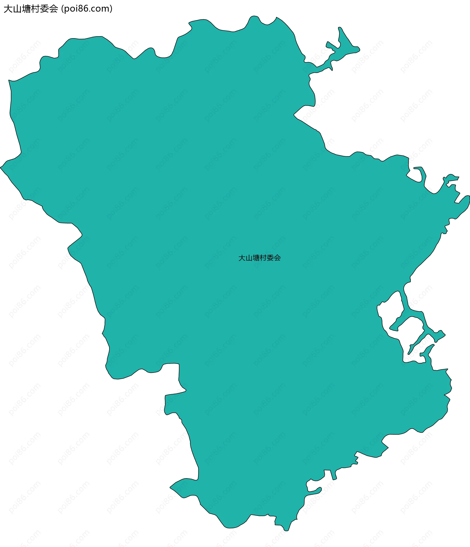 大山塘村委会边界地图