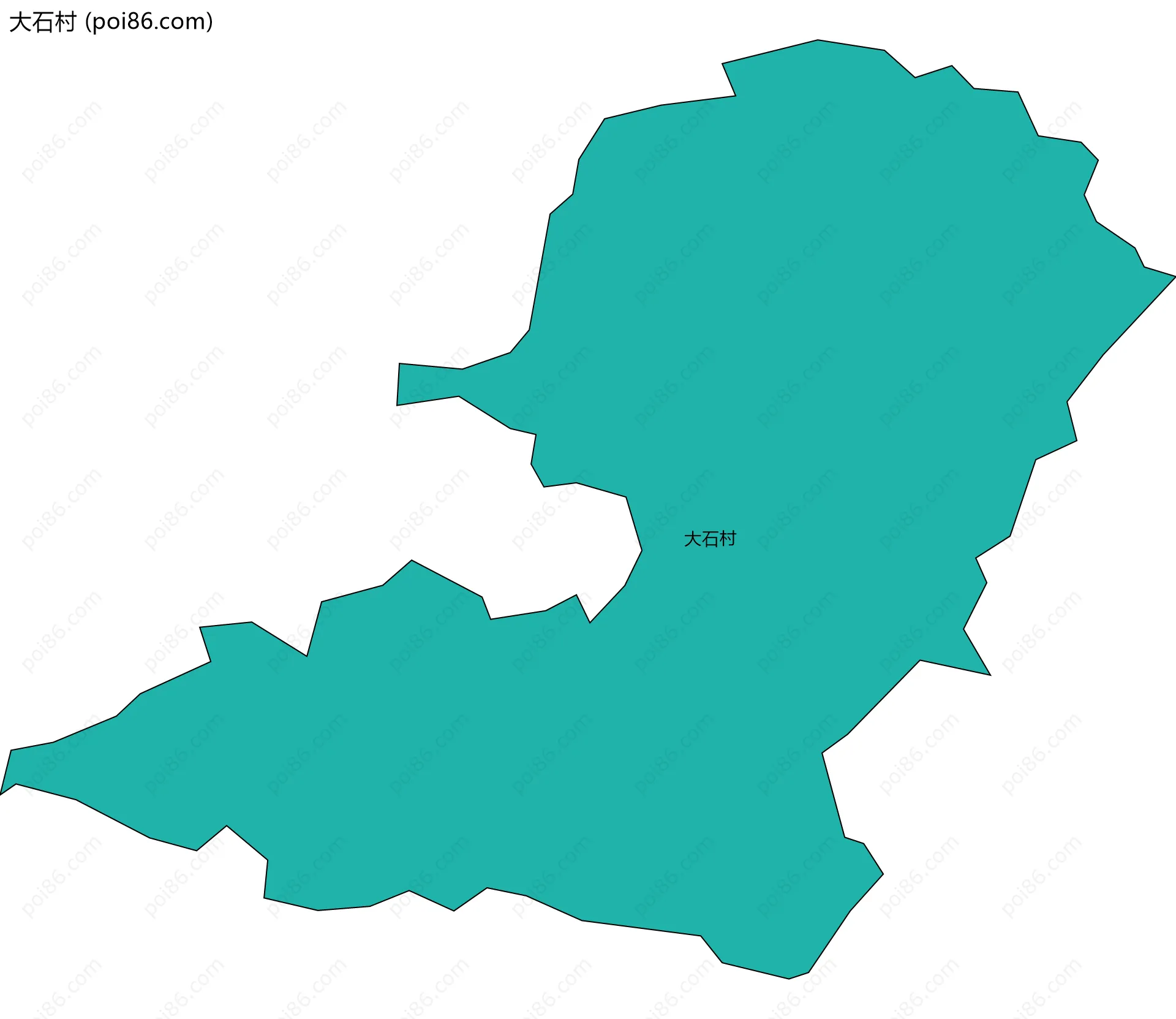 大石村边界地图