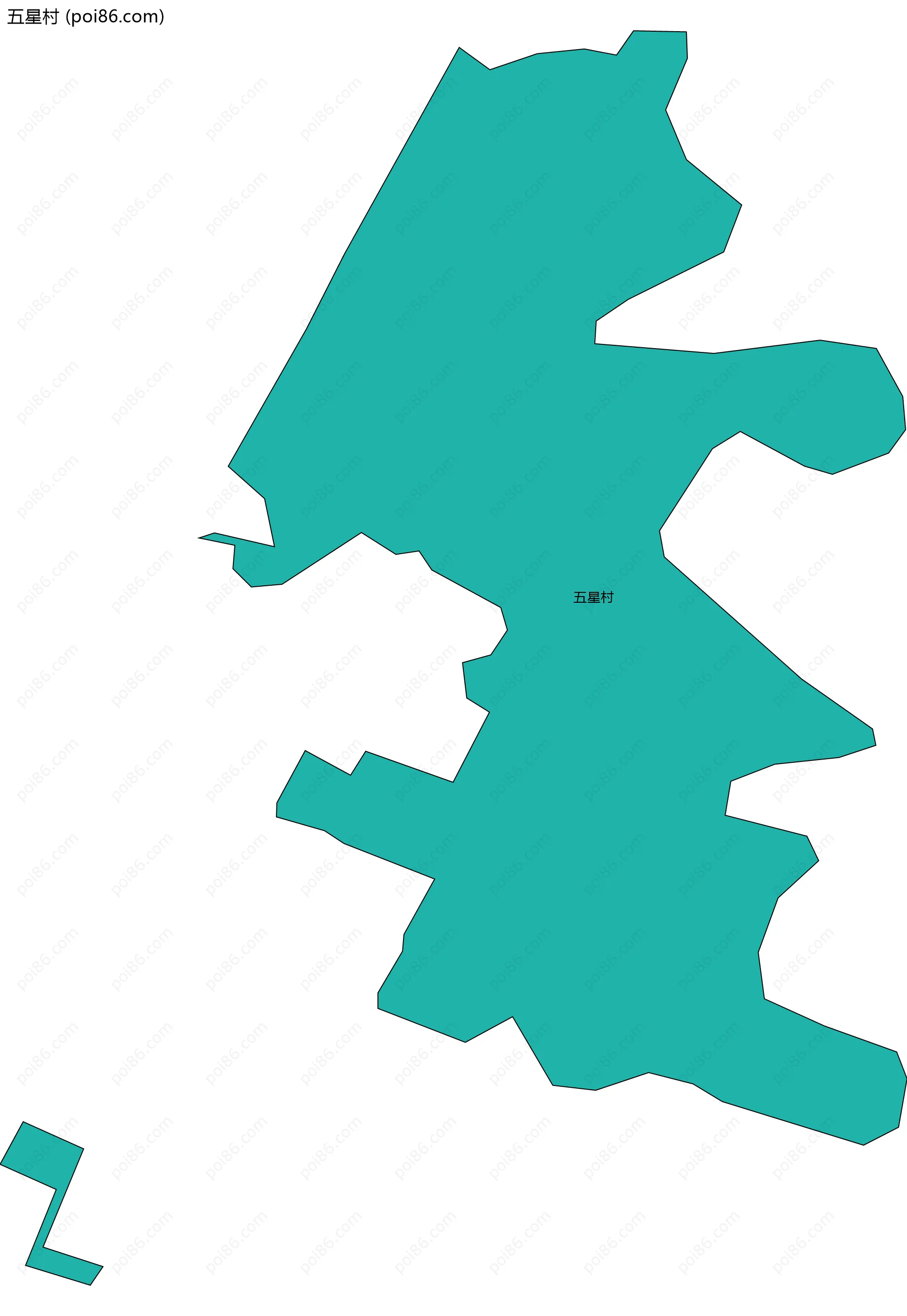 五星村边界地图