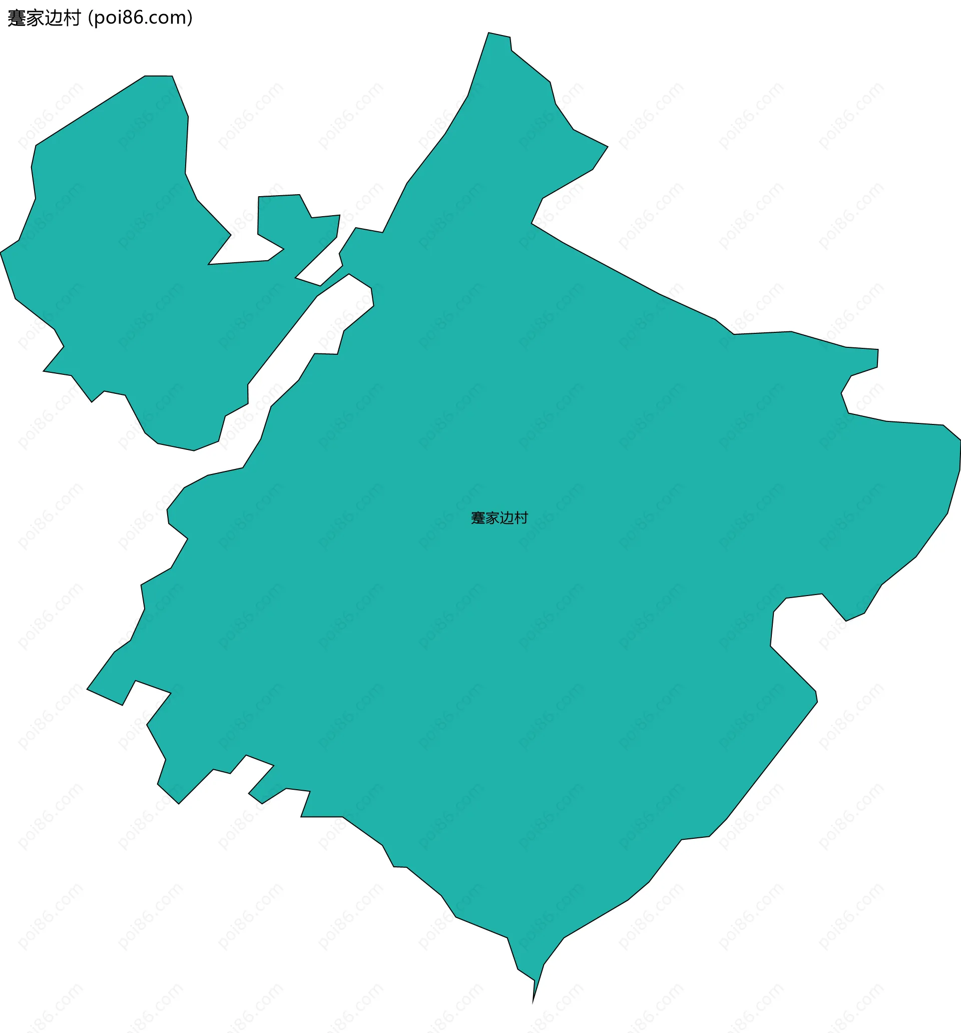 蹇家边村边界地图