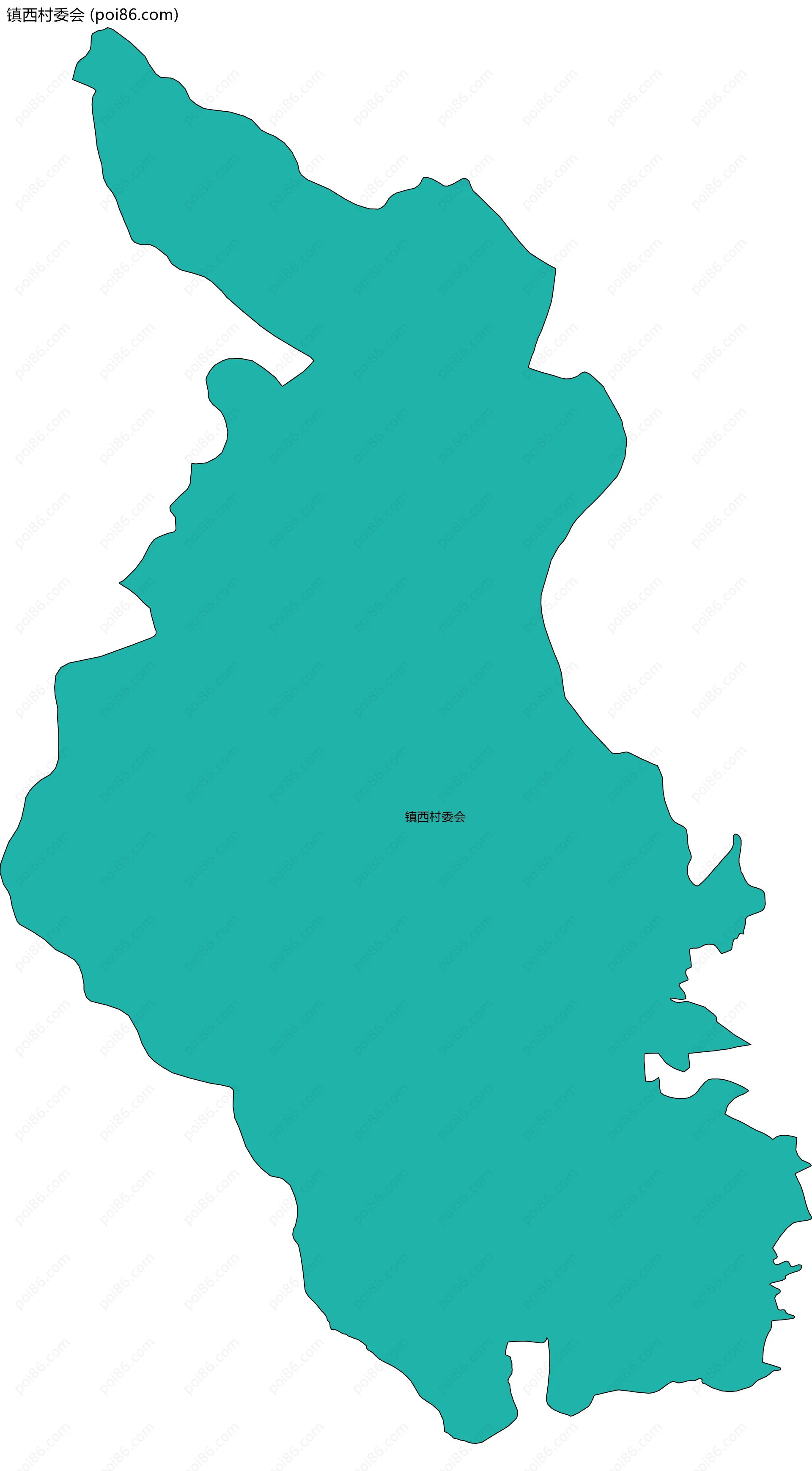 镇西村委会边界地图