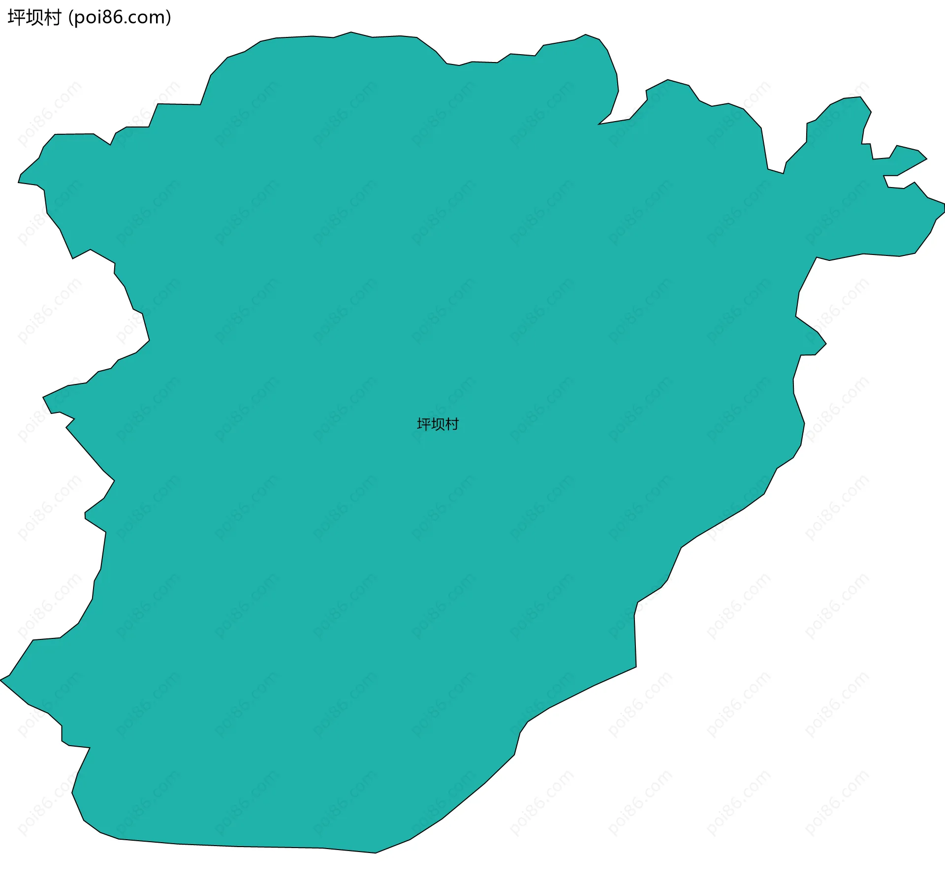 坪坝村边界地图