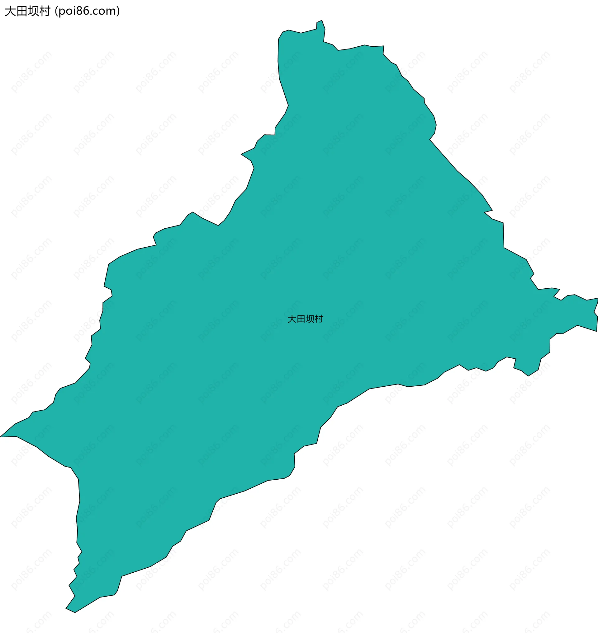 大田坝村边界地图