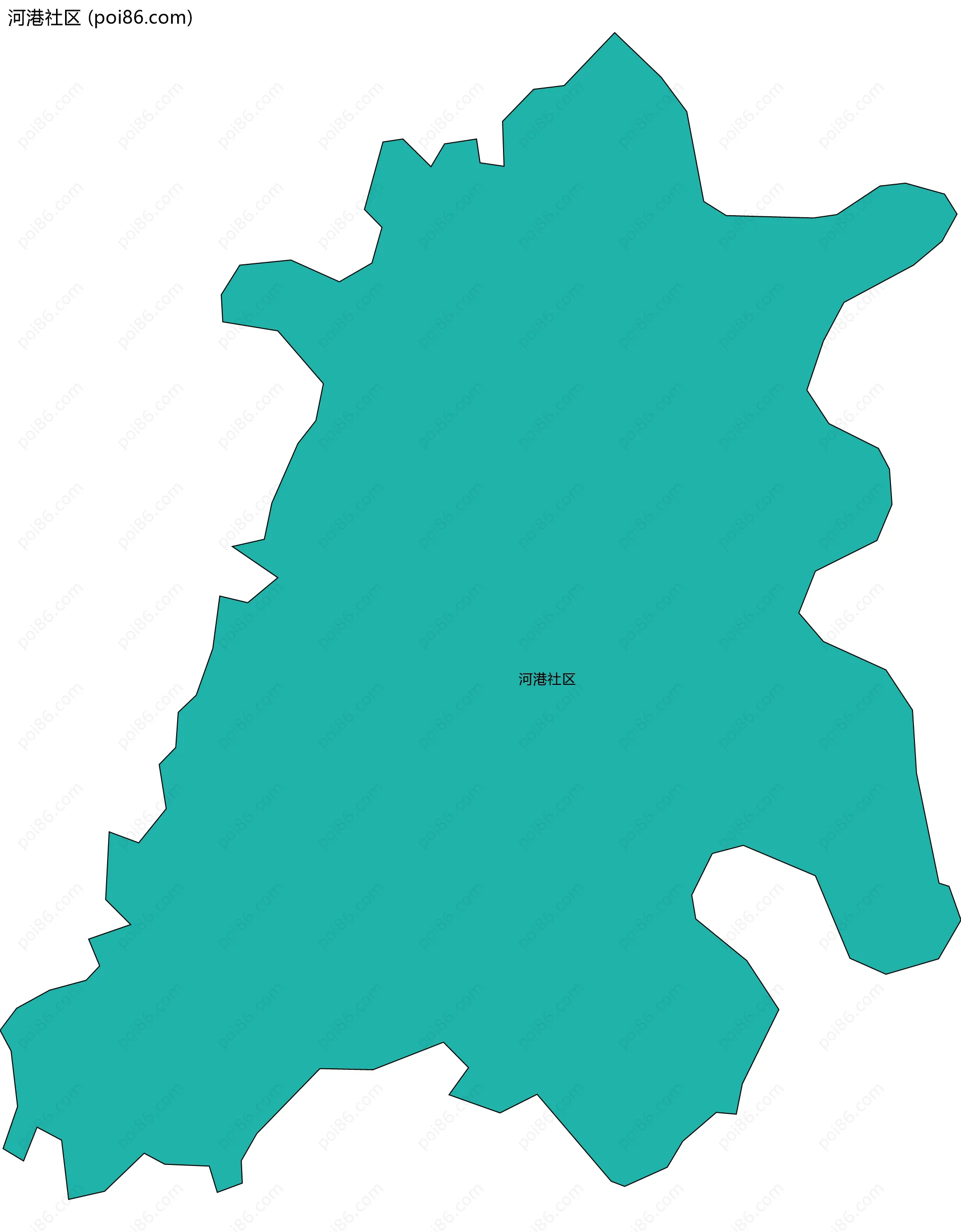 河港社区边界地图