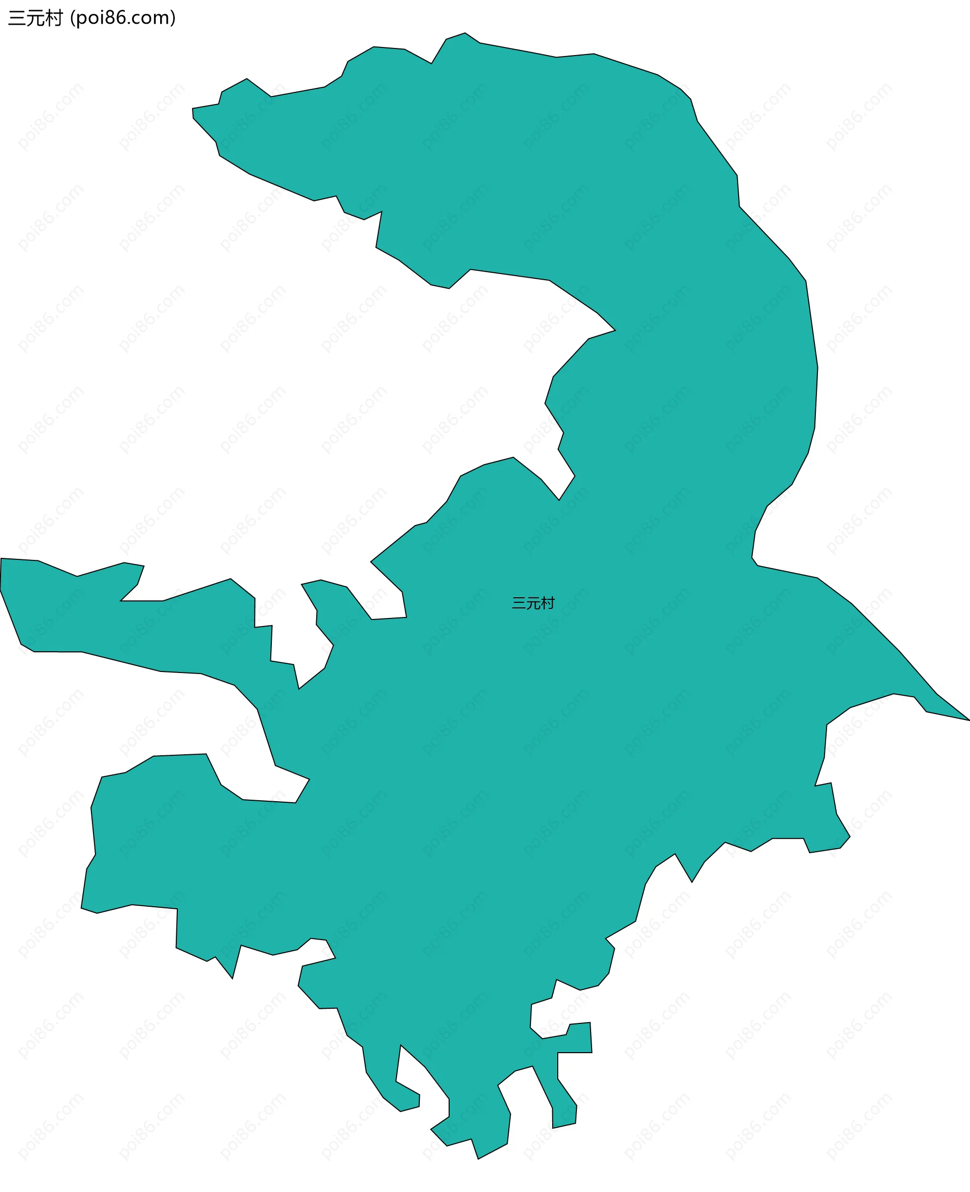 三元村边界地图