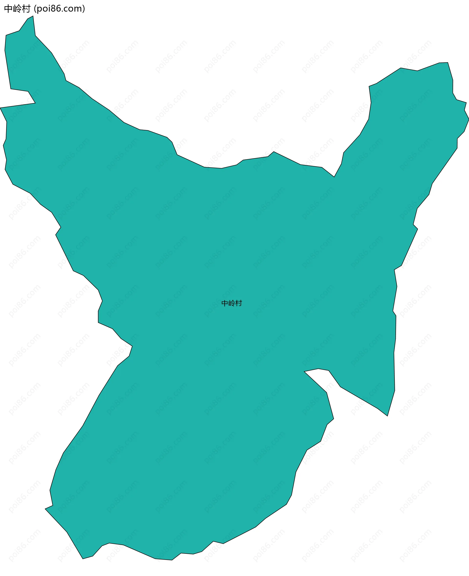 中岭村边界地图