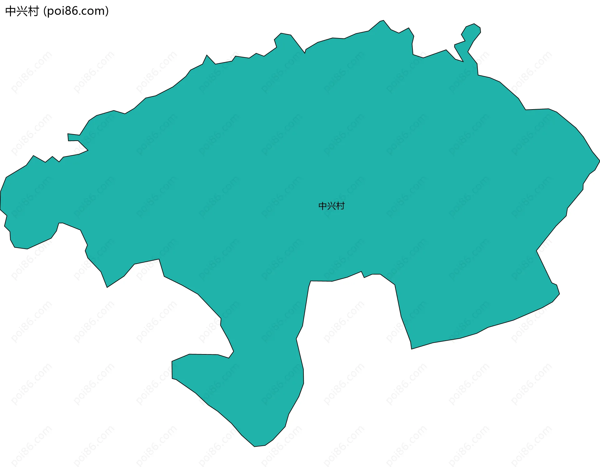 中兴村边界地图