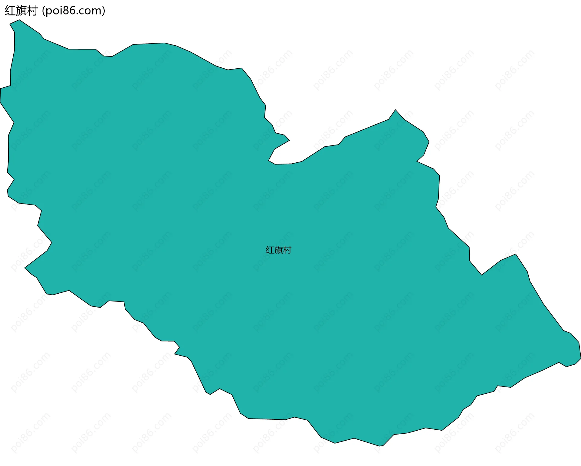 红旗村边界地图