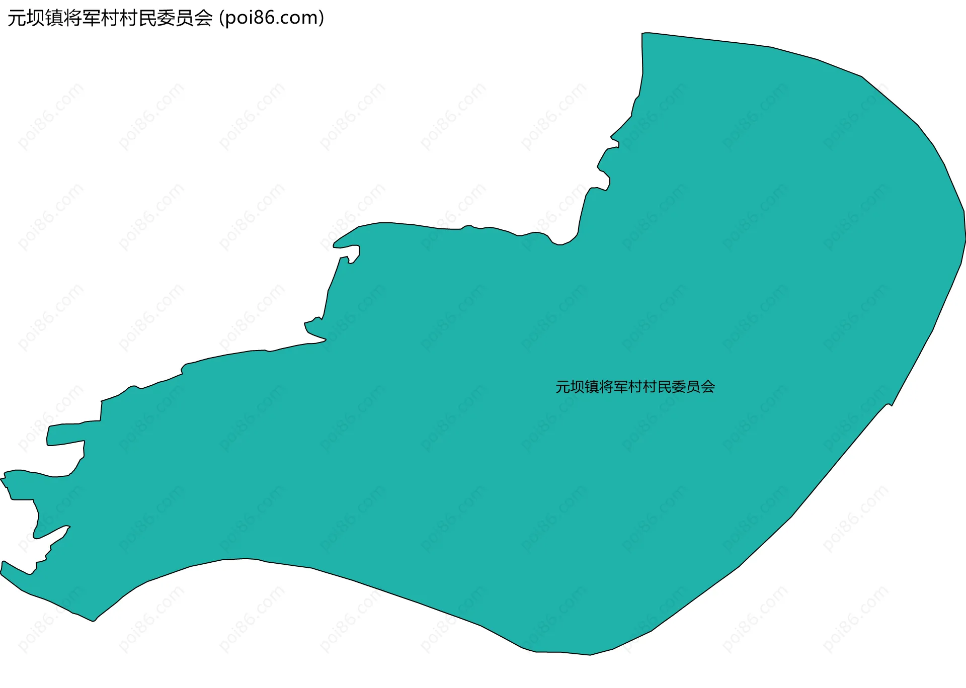 元坝镇将军村村民委员会边界地图