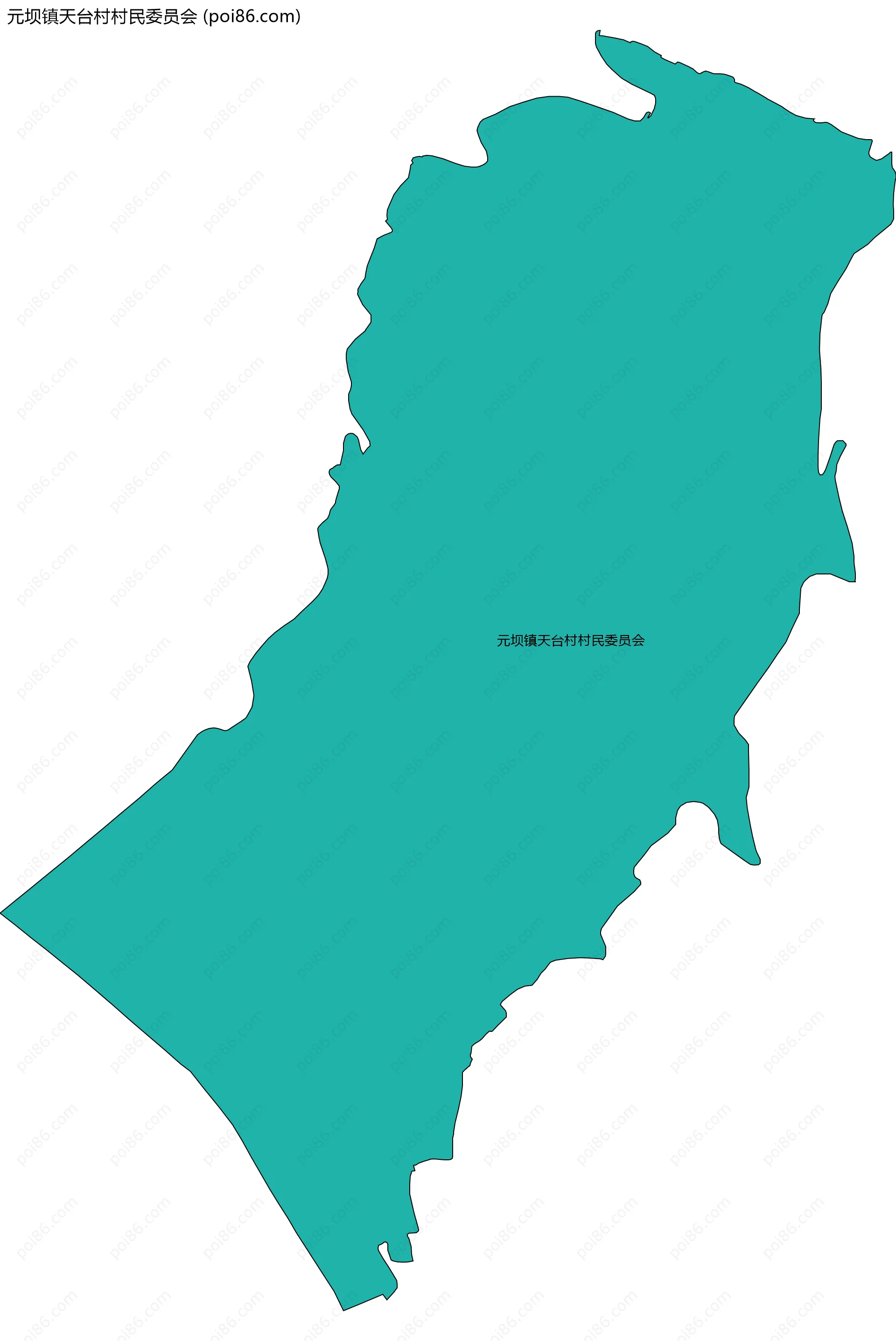 元坝镇天台村村民委员会边界地图