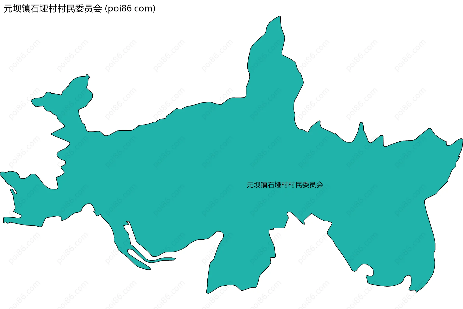 元坝镇石垭村村民委员会边界地图