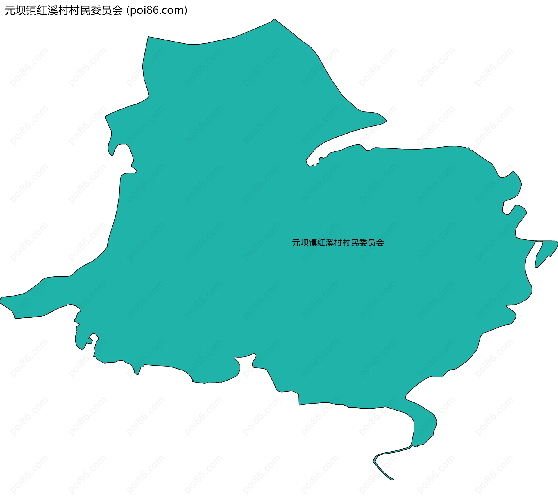 元坝镇红溪村村民委员会边界地图