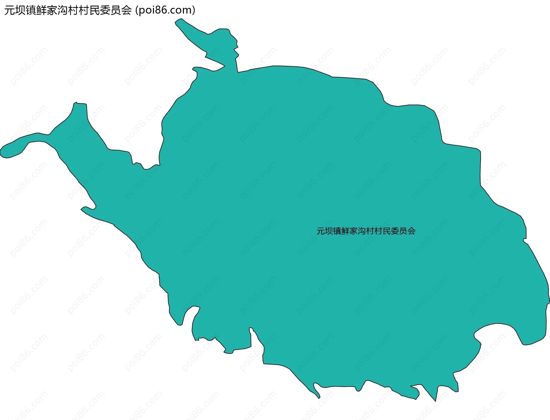 元坝镇鲜家沟村村民委员会边界地图
