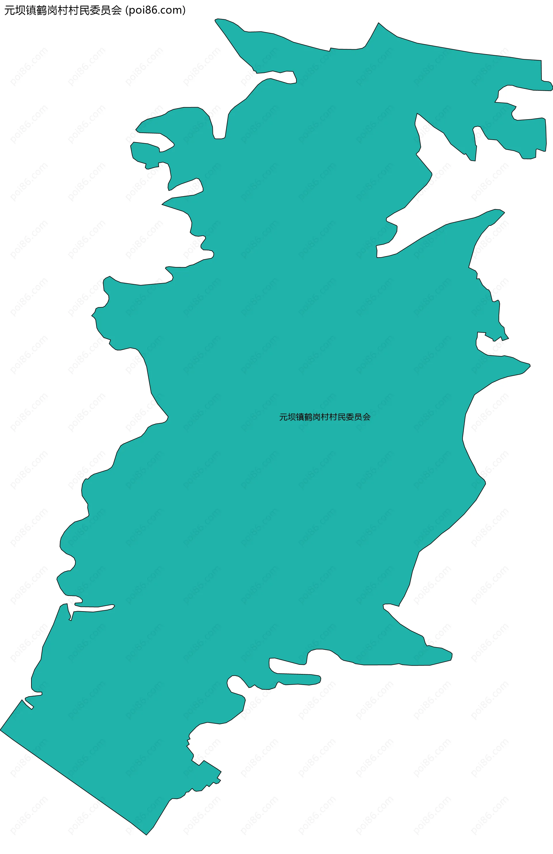元坝镇鹤岗村村民委员会边界地图