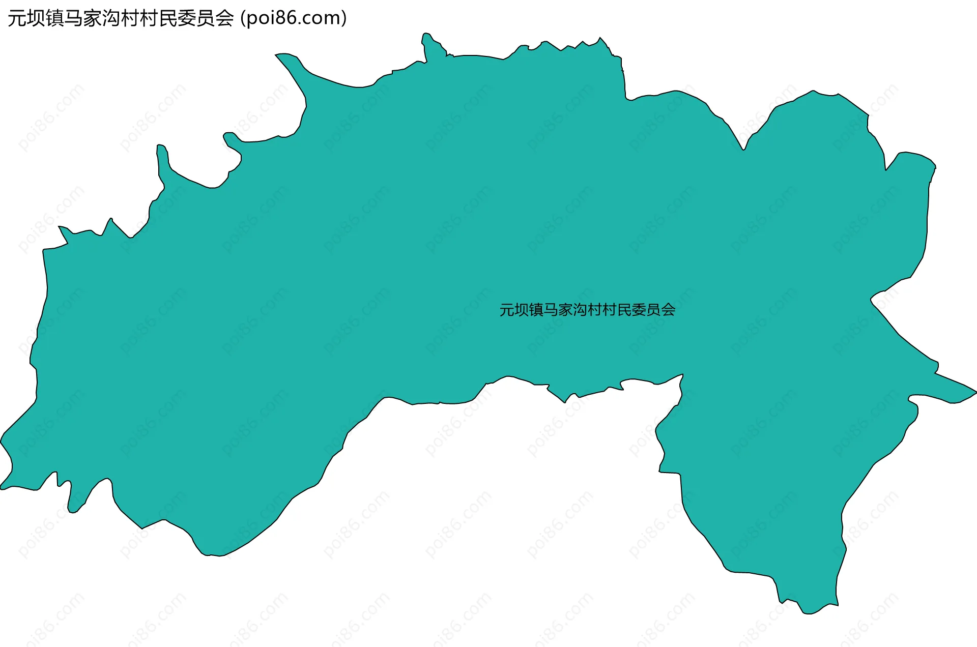 元坝镇马家沟村村民委员会边界地图