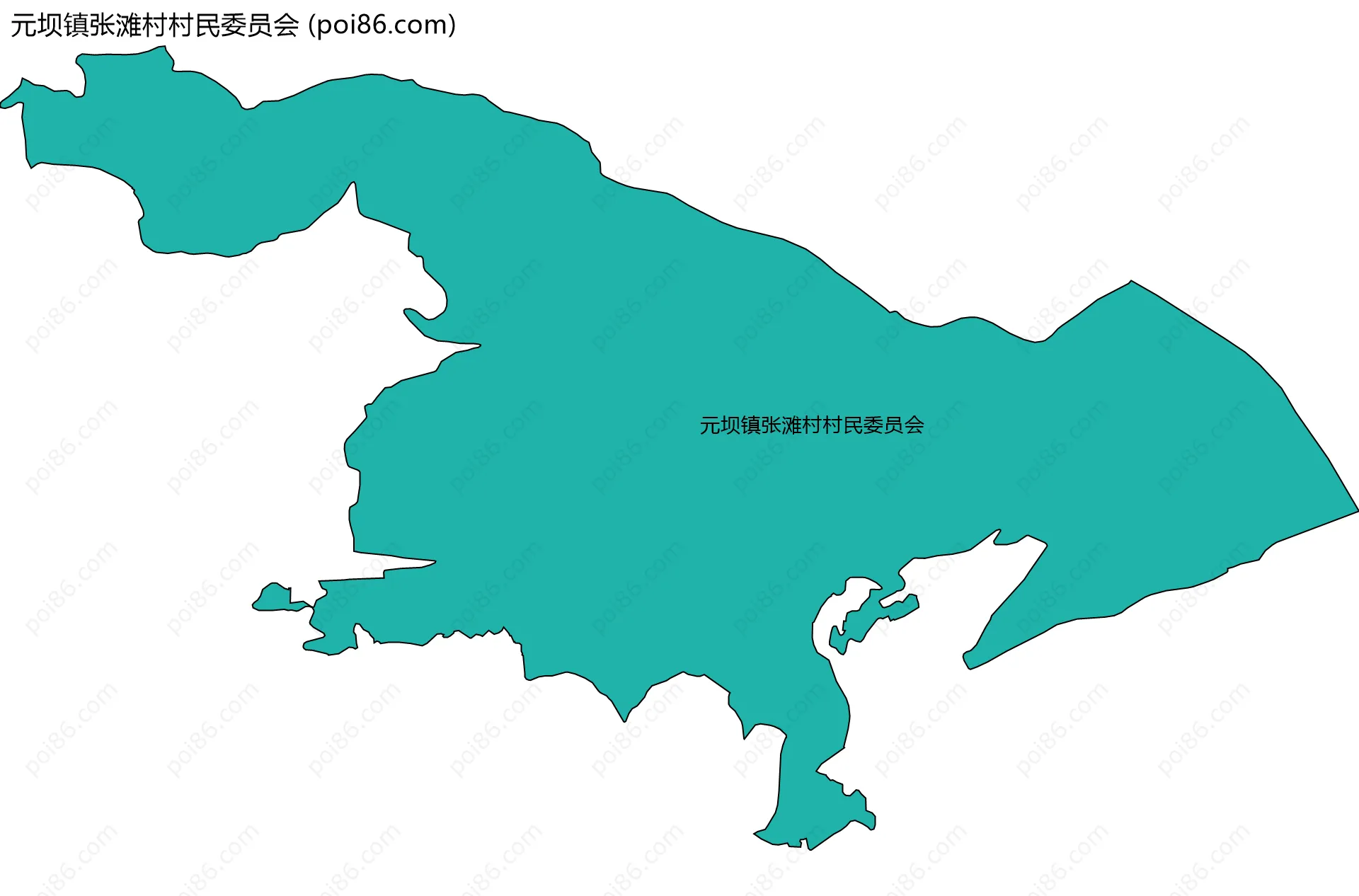 元坝镇张滩村村民委员会边界地图