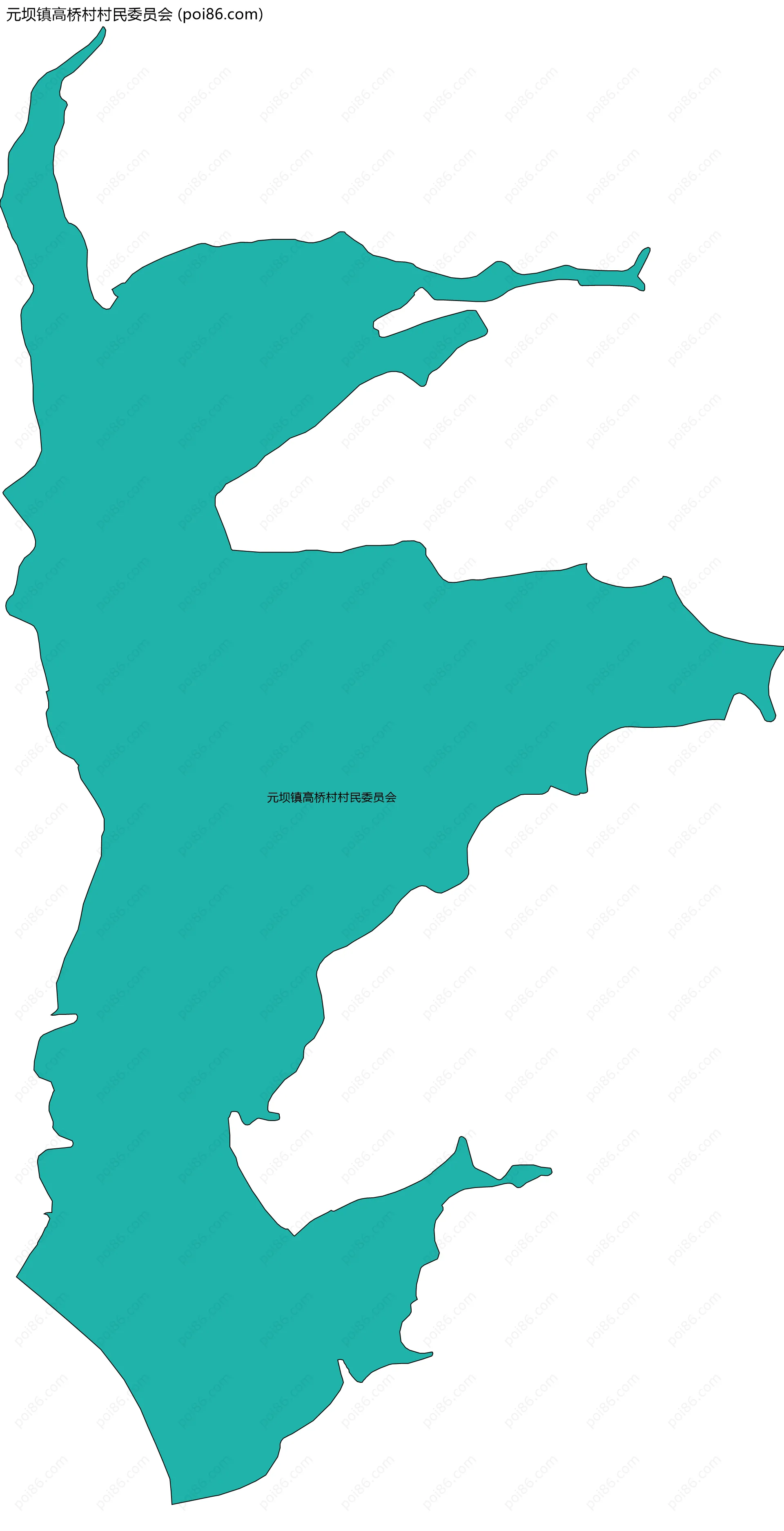 元坝镇高桥村村民委员会边界地图