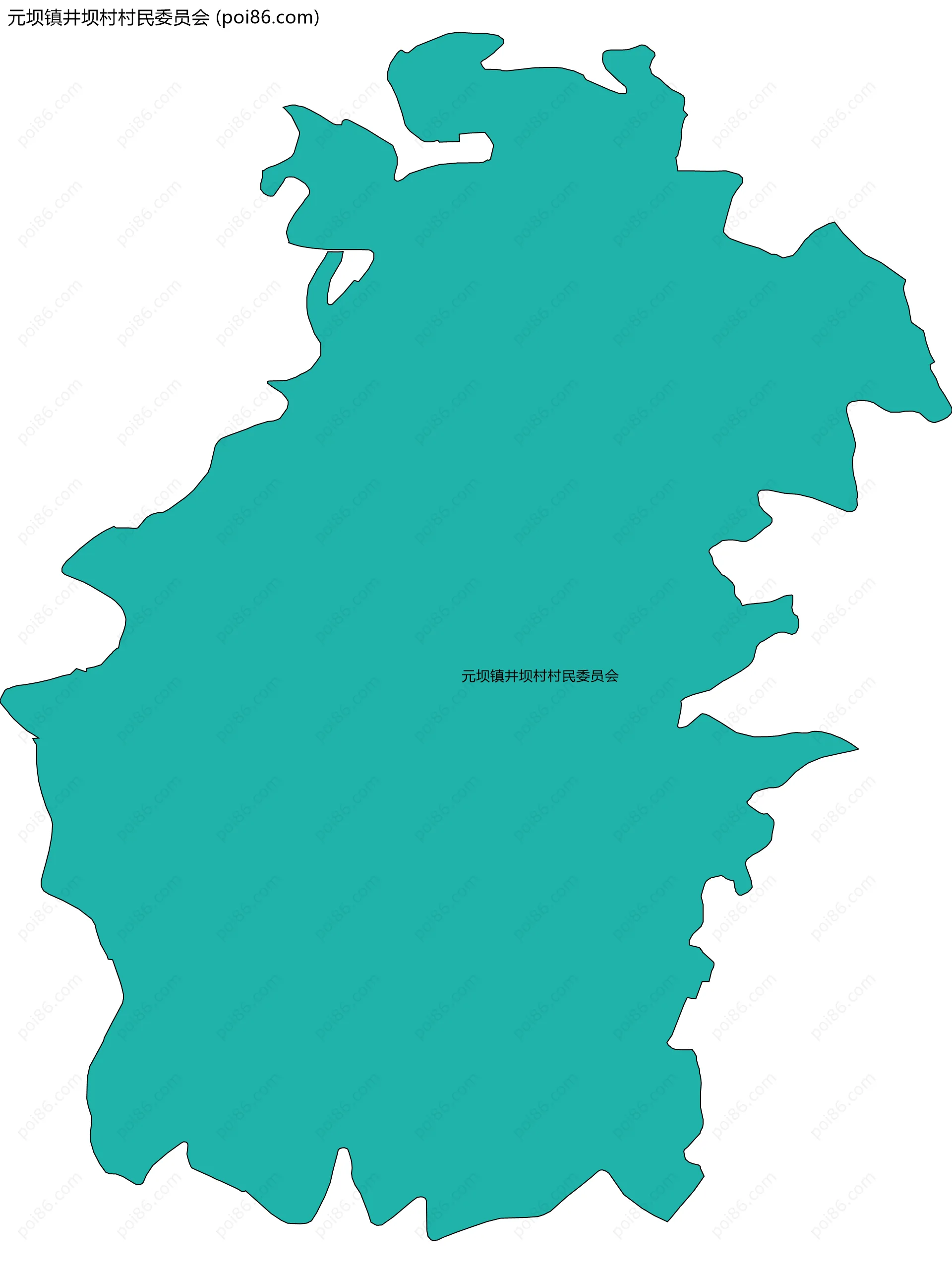 元坝镇井坝村村民委员会边界地图