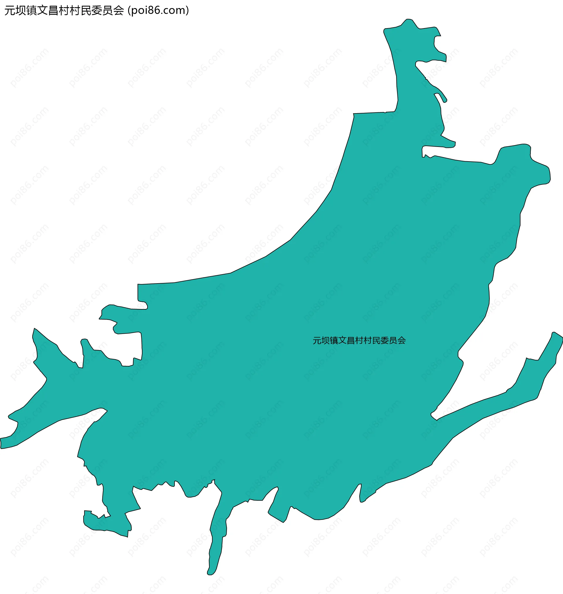 元坝镇文昌村村民委员会边界地图