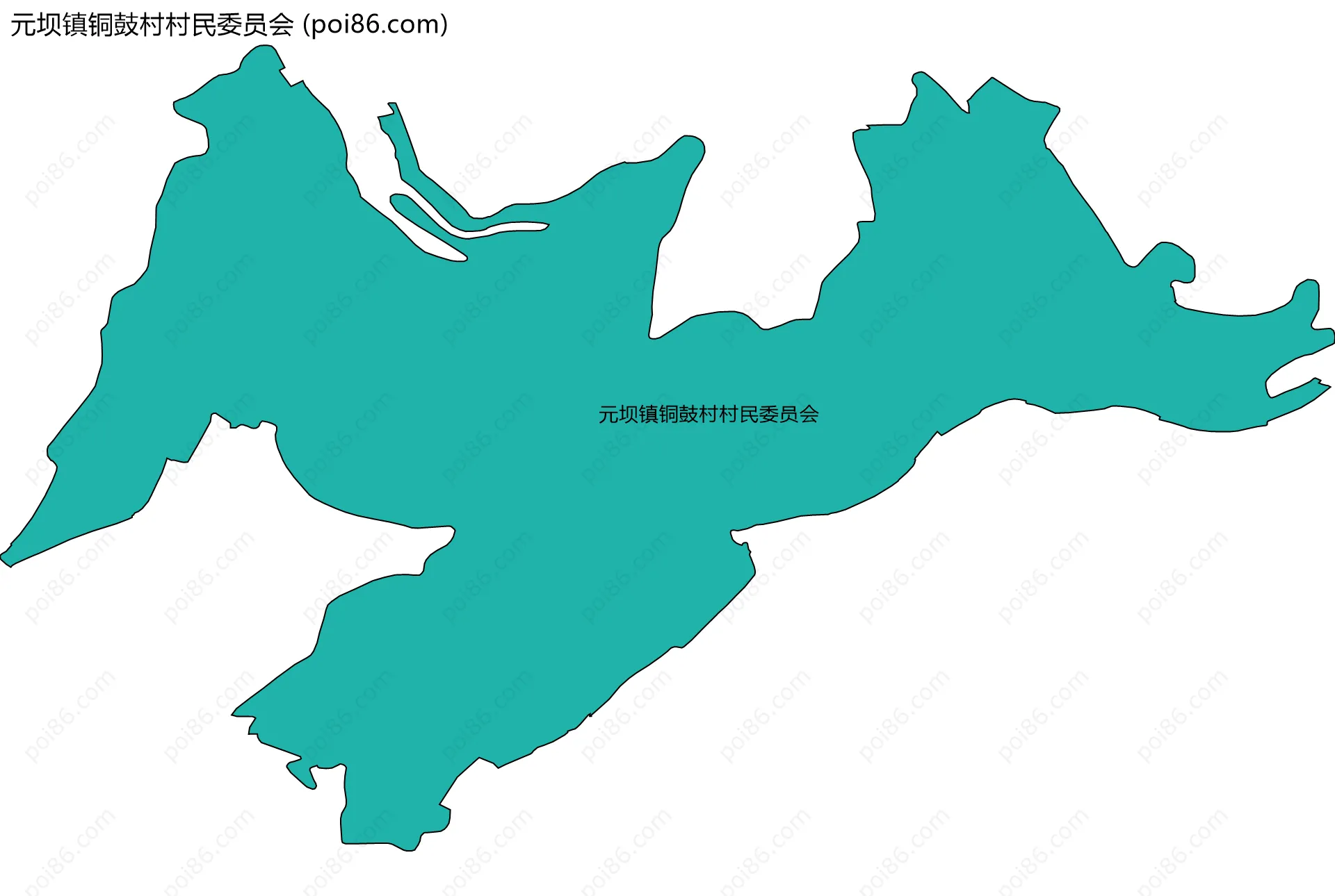 元坝镇铜鼓村村民委员会边界地图