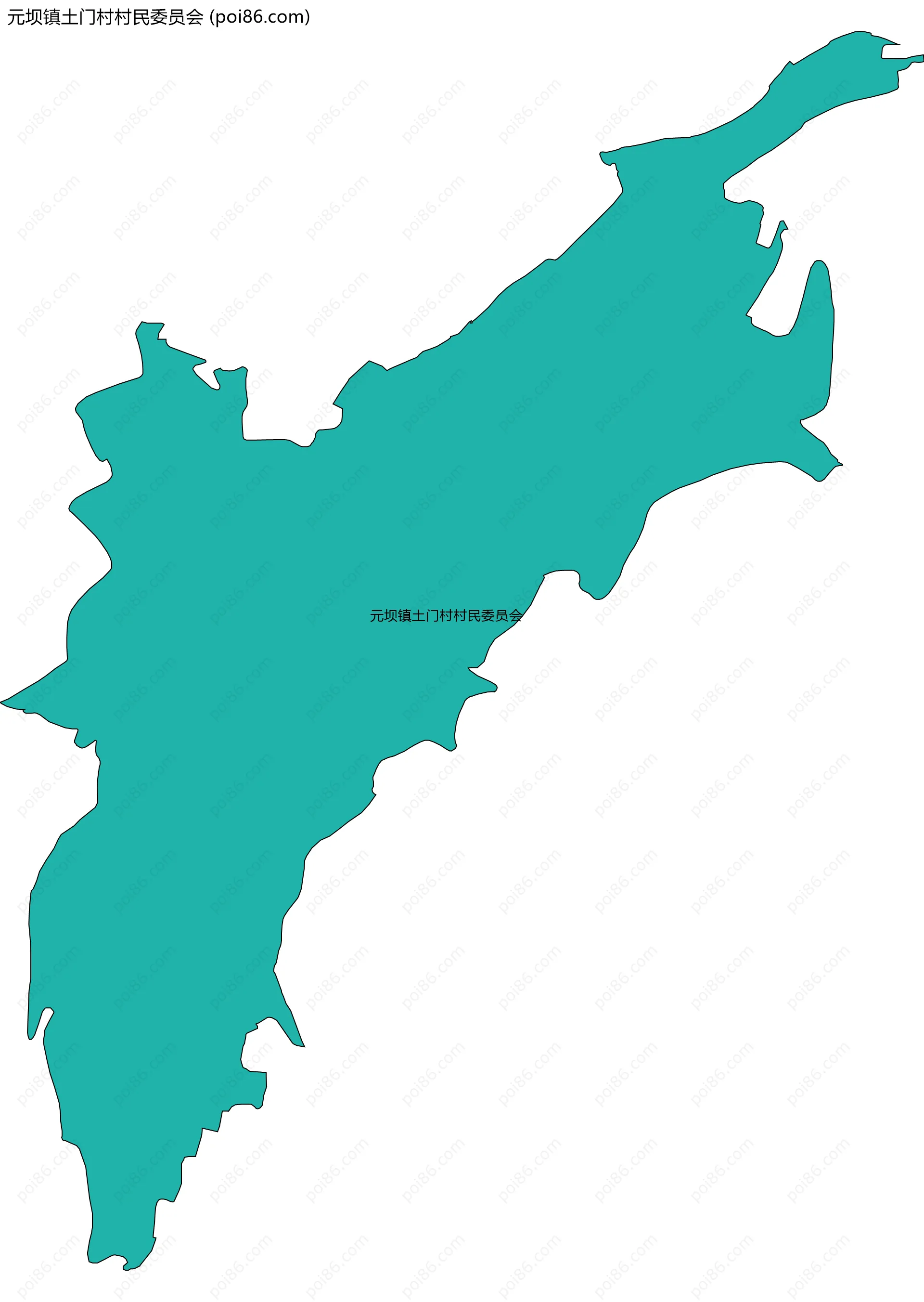 元坝镇土门村村民委员会边界地图