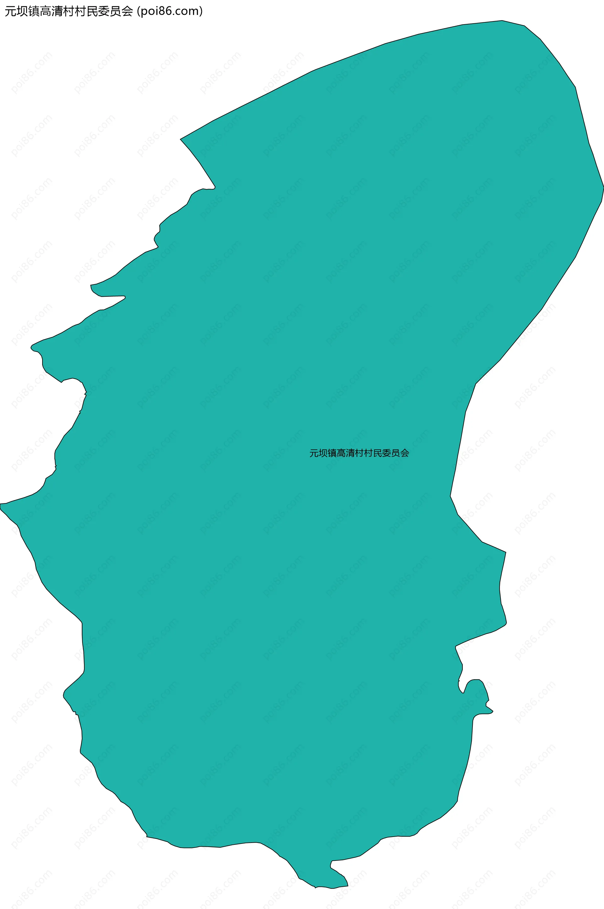 元坝镇高清村村民委员会边界地图