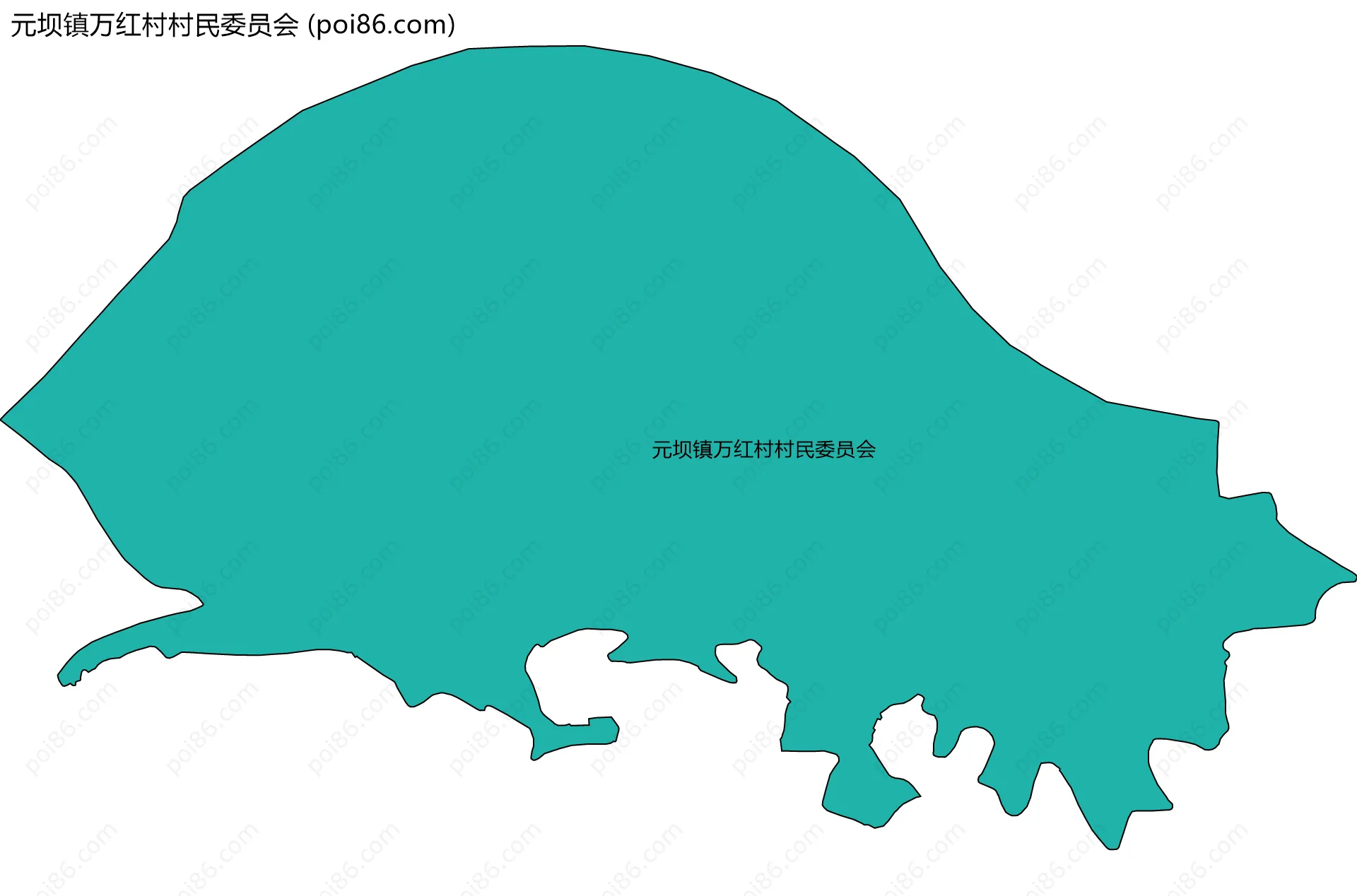 元坝镇万红村村民委员会边界地图