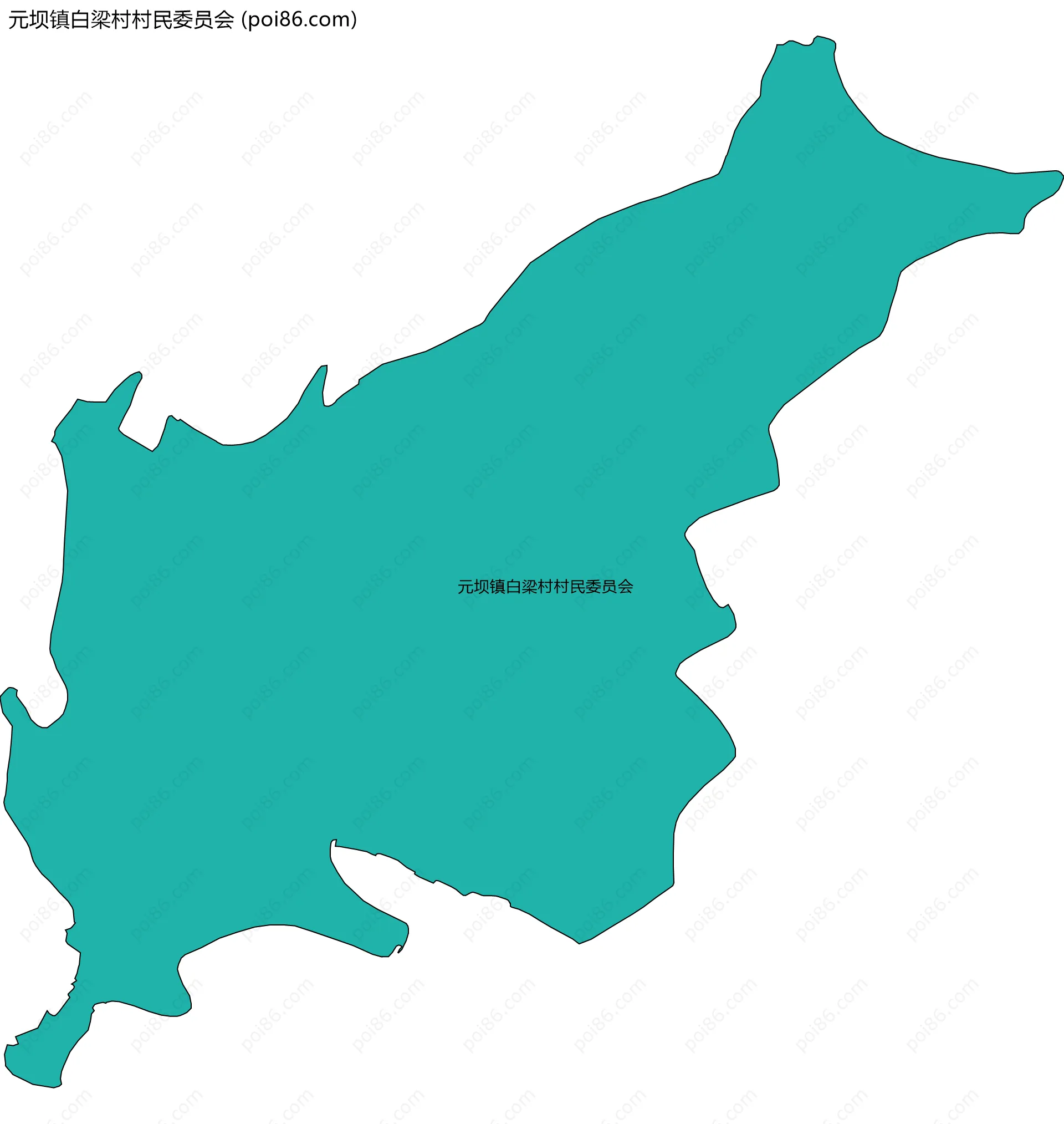 元坝镇白梁村村民委员会边界地图