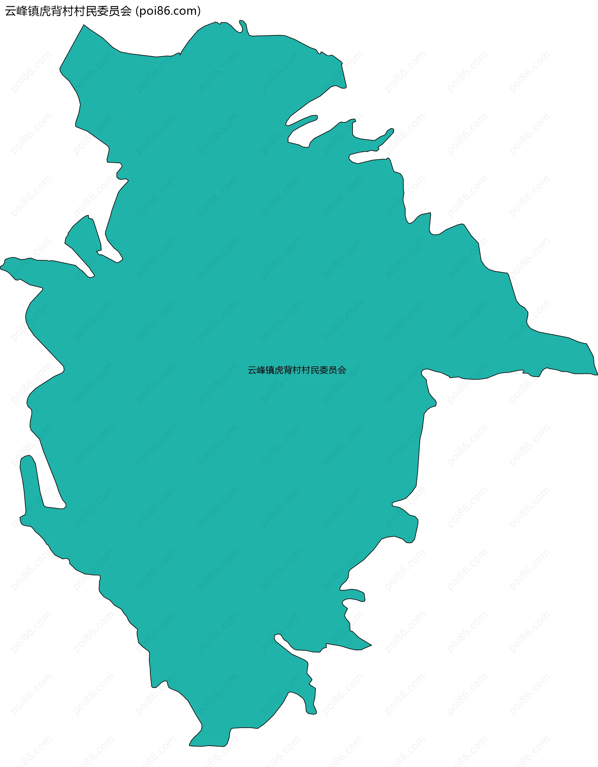 云峰镇虎背村村民委员会边界地图