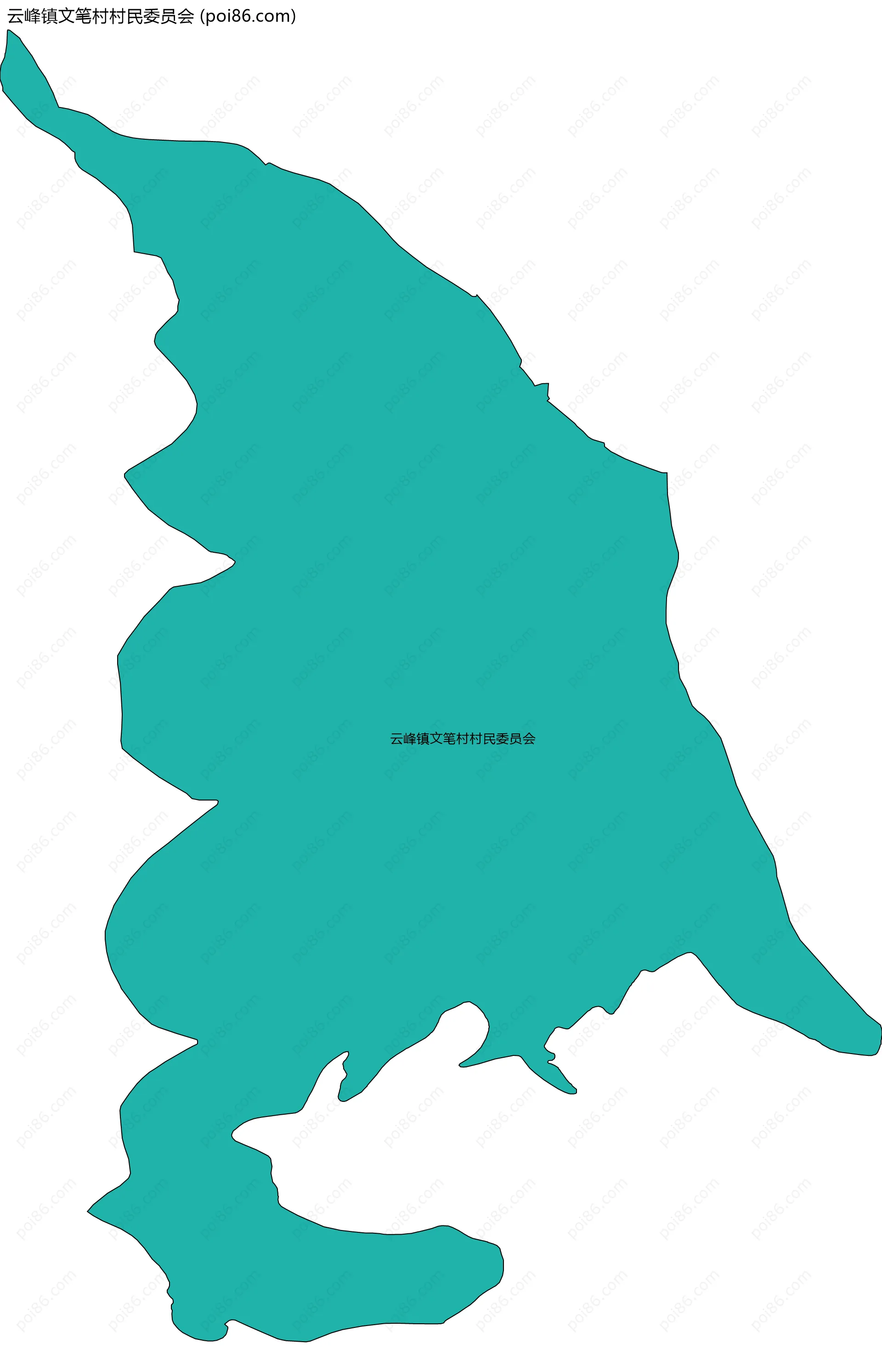 云峰镇文笔村村民委员会边界地图